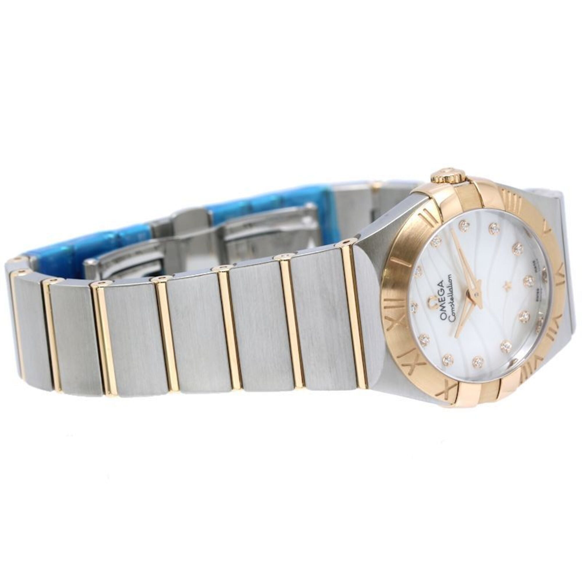 OMEGA Constellation Brushed 12P Diamond 123.20.27.60.55.006 Women's Watch SSx18KRG Rose Gold 40557 — Very Good