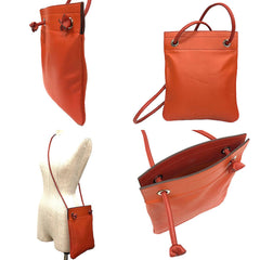HERMES Sac Aline Mini Shoulder Bag, Milo Lambskin, Terracotta, Leather Pochette, Aline, Hermes — Like New
