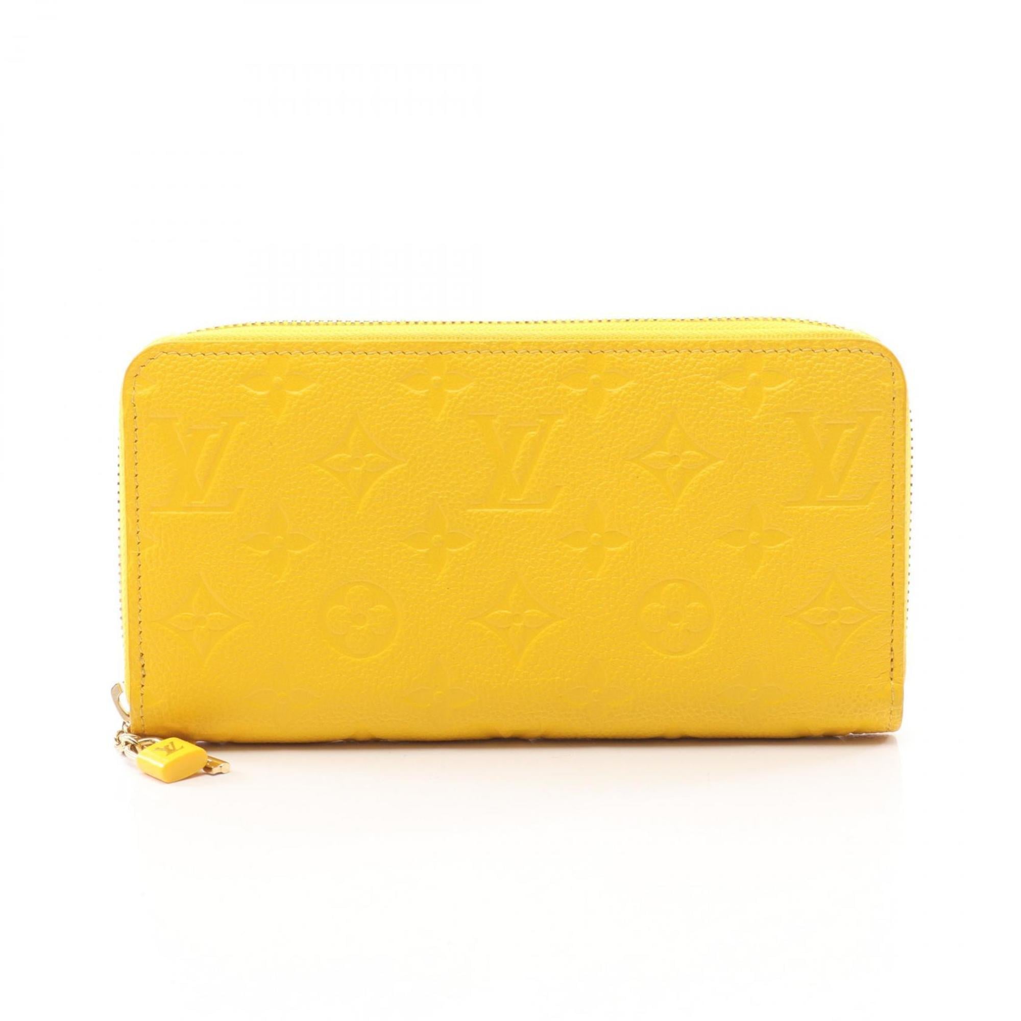 Louis Vuitton Zippy Wallet, Monogram Empreinte Leather, Round Long Women's, Yellow, M13577