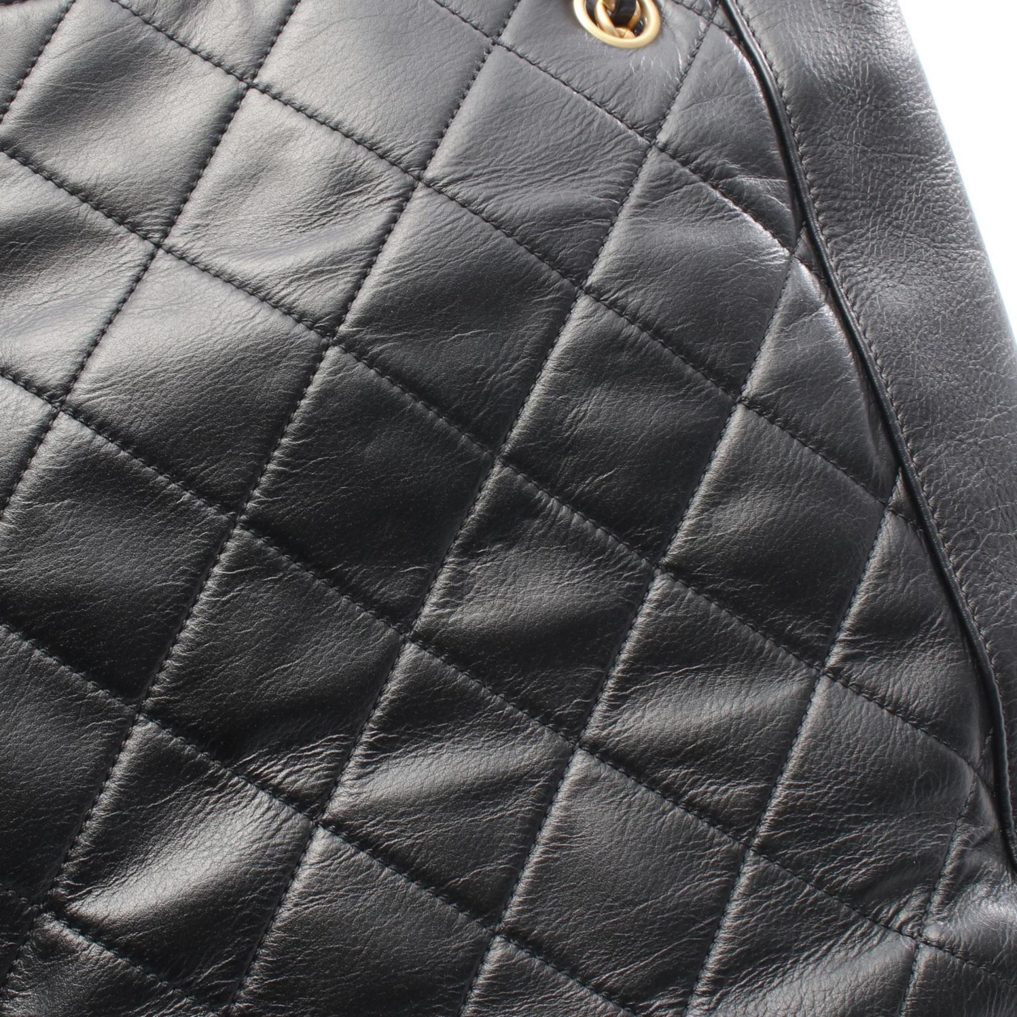 CHANEL Matelasse Shoulder Bag, Leather, Women's, Black, AS2295