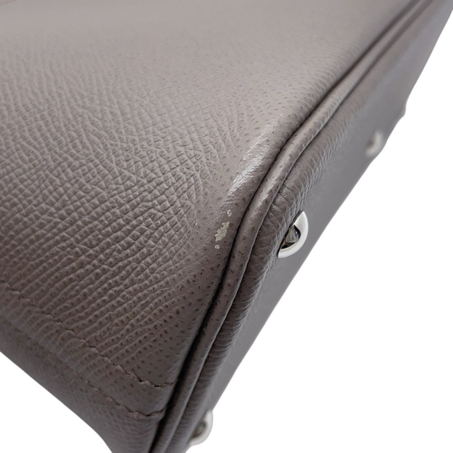 Hermès Bolide 27 Etain Epsom handbag with A stamp. HERMES 2-way shoulder bag.