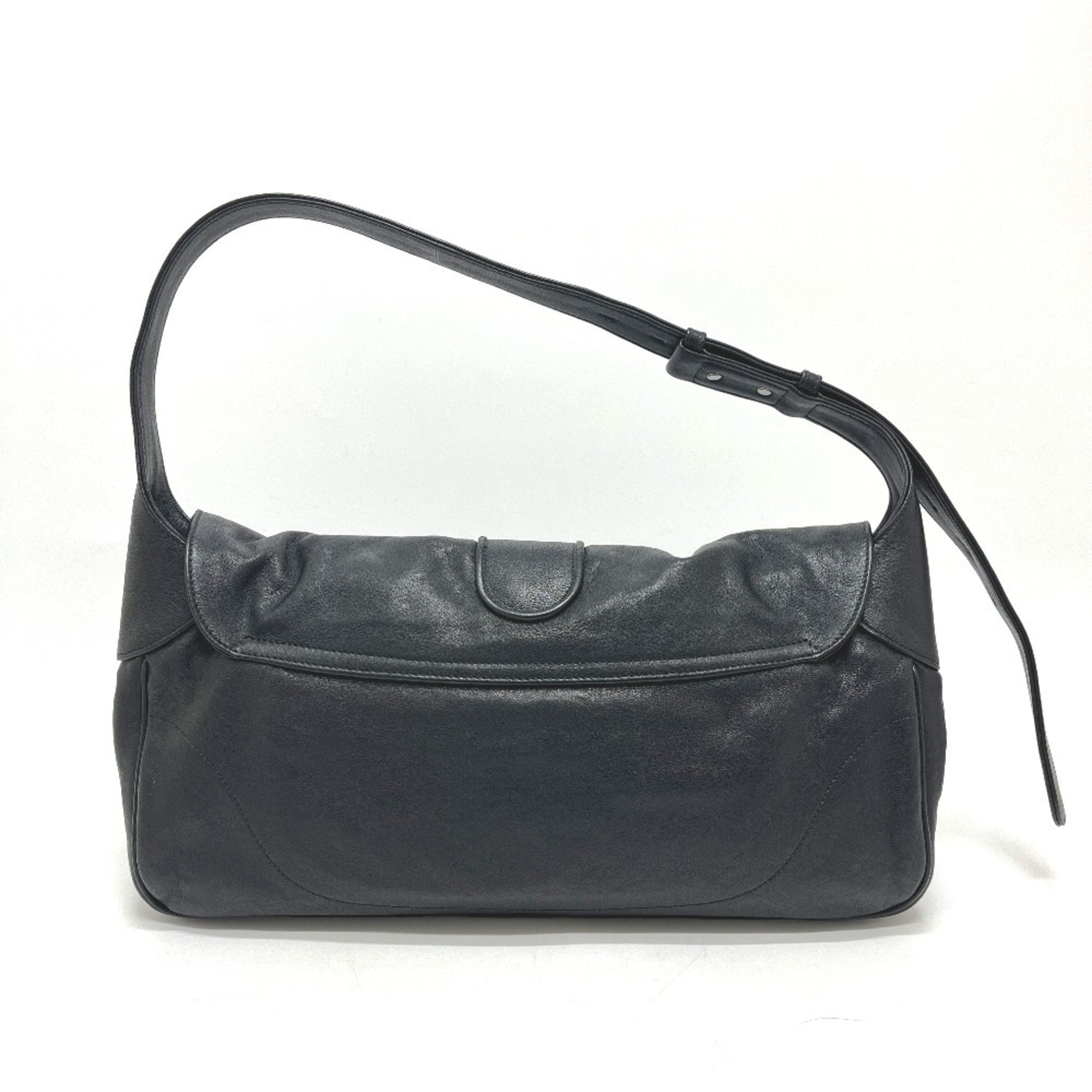 GUCCI 767209 GG Marmont Flap Bag, Handbag, Shoulder Leather, Women's, Black, Like New — Like New