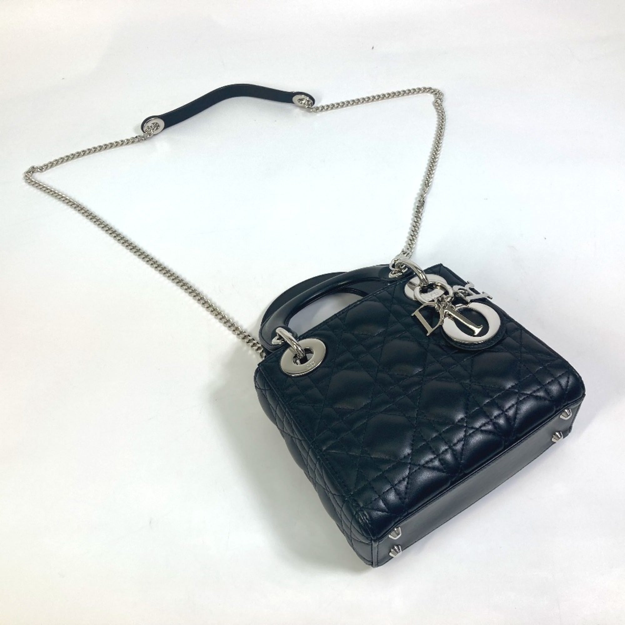 Christian Dior Dior Lady Cannage Shoulder Bag Leather Women's Black — New - Store Return