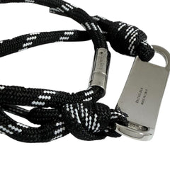 Balenciaga Men's Cord Bracelet with Plate, Double Wrap, Adjustable Size — Like New