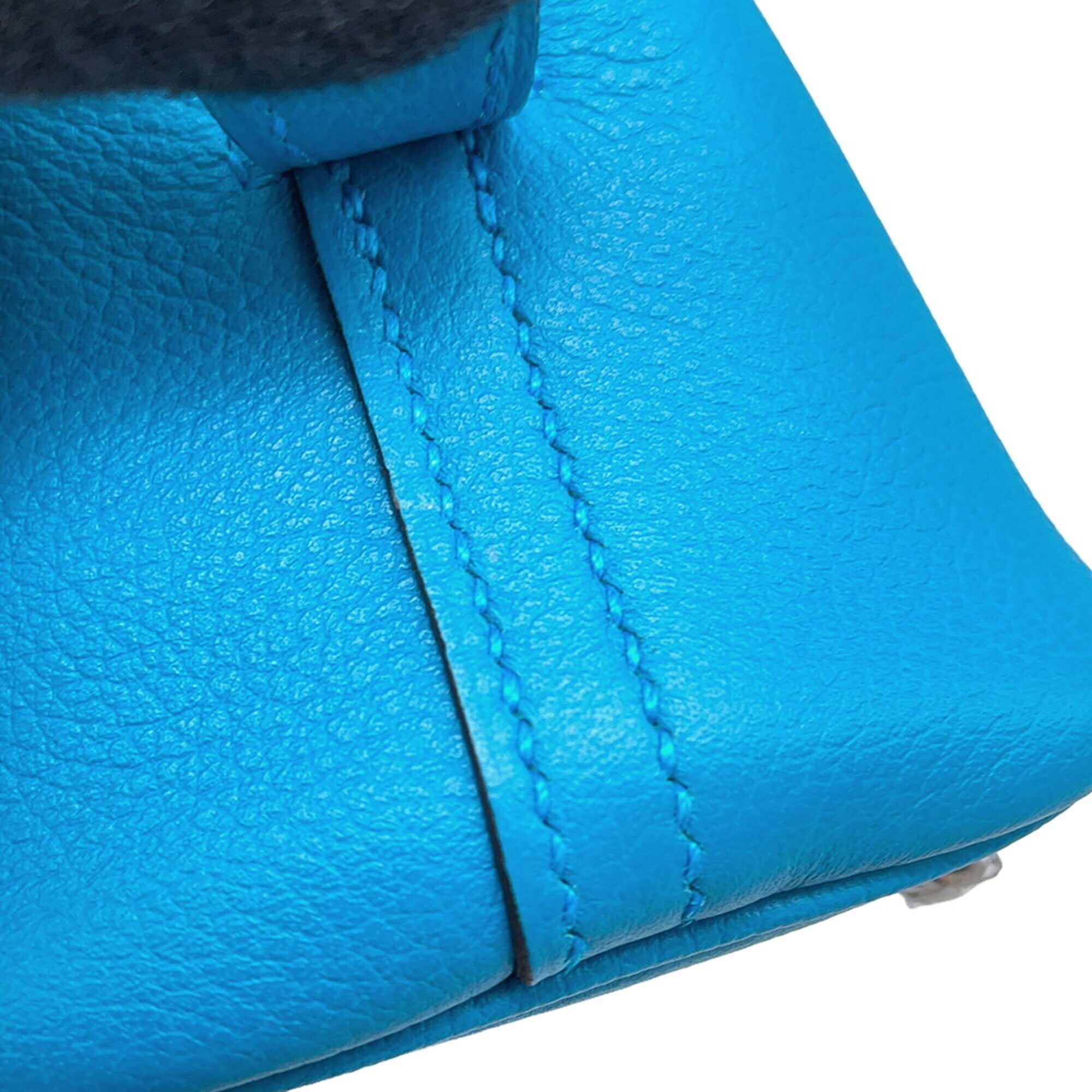 Hermes Bolide 1923 Mini Blue Zanzibar Evercolor W stamp HERMES 2-way shoulder bag handbag women's — Like New