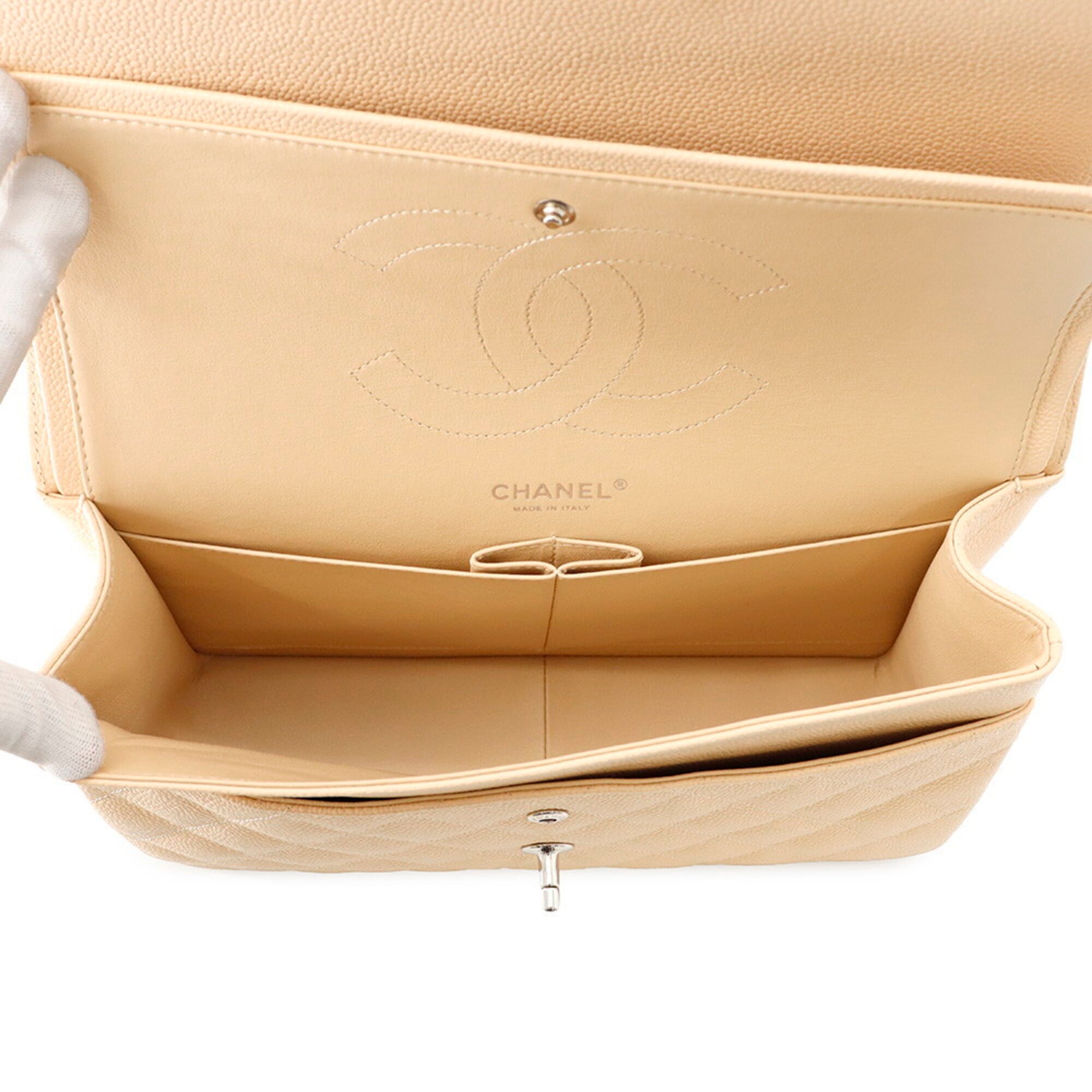 Chanel Chain Shoulder Bag Matelassé 30 Coco Mark Caviar Skin A58600 CHANEL Large Handbag Women's — Like New