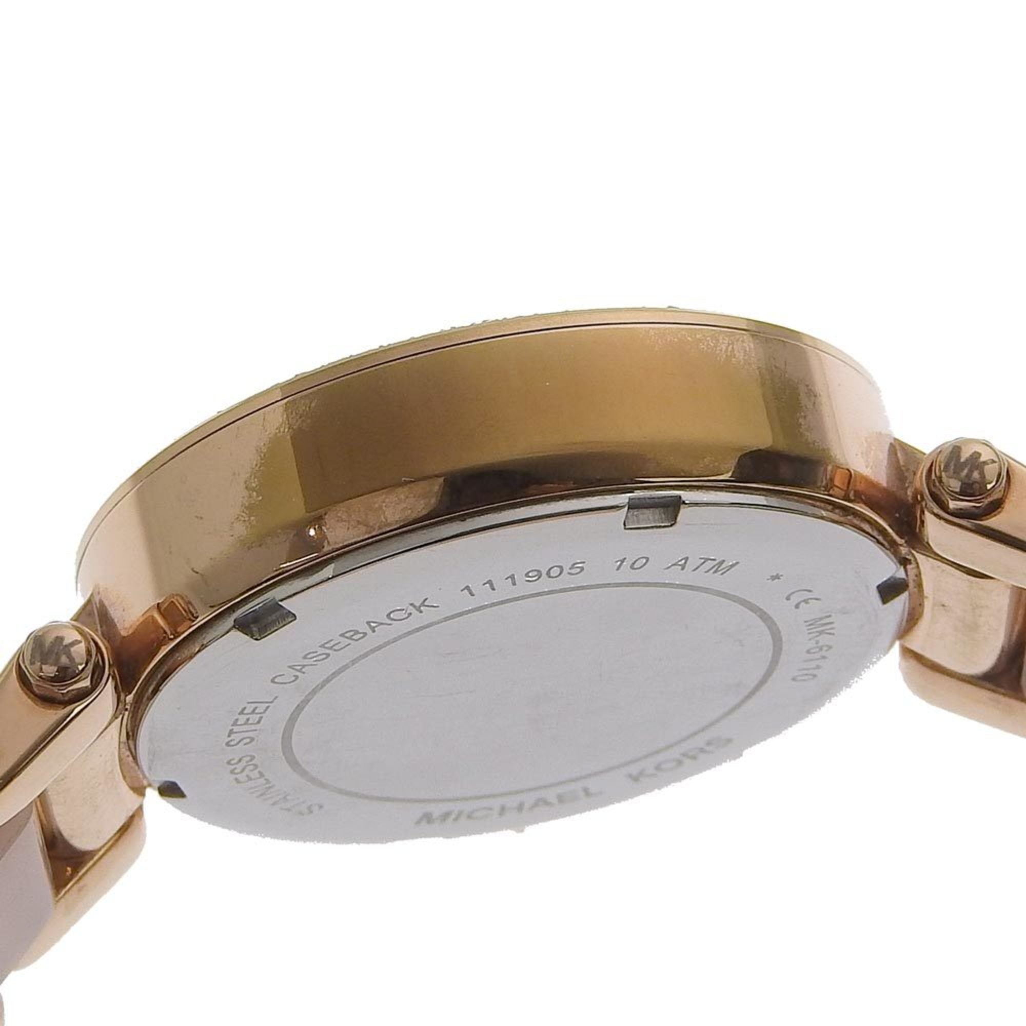 Michael Kors Day Date Watch MK6110 Stainless Steel x Acetate Rose Gold Quartz Multi-hand Analog Display Dial Women's — Good