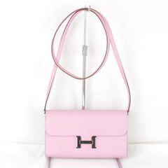 HERMES Constance Two Go Z-stamped shoulder bag, leather, pink, women's, mini size, pochette — Like New