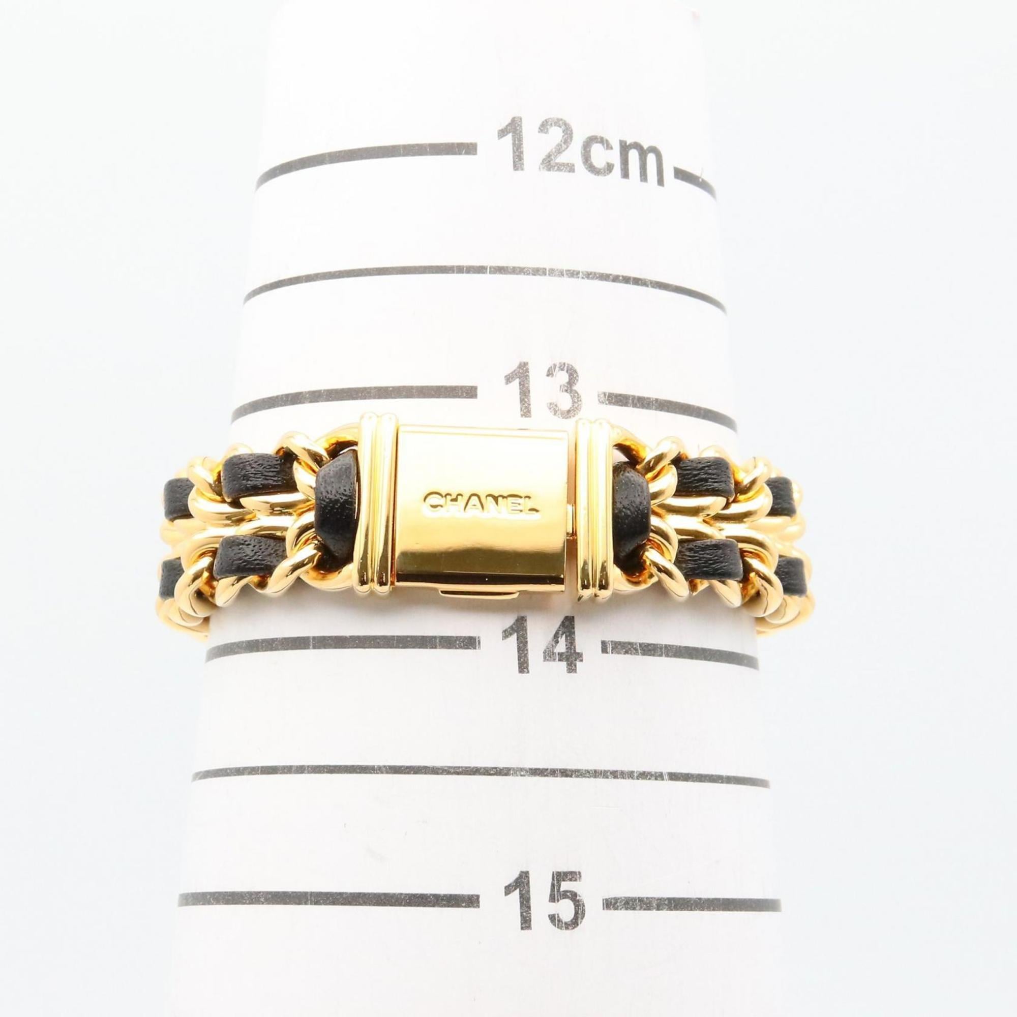 CHANEL Premiere S Watch, Gold-Plated, with Leather Strap, Black, Women's, H0001 — Very Good