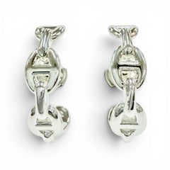 HERMES Chaine d'Ancre Enchainée 925 Sterling Silver Earrings, Made in France, 2024 Model, Weight 9.0g, Women's, with Case — Like New