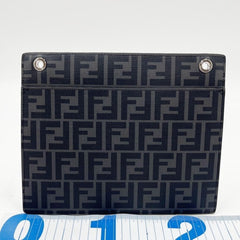 FENDI Zucca Clutch Bag 7AR985 Gray Purple Leather Men's Women's — Like New