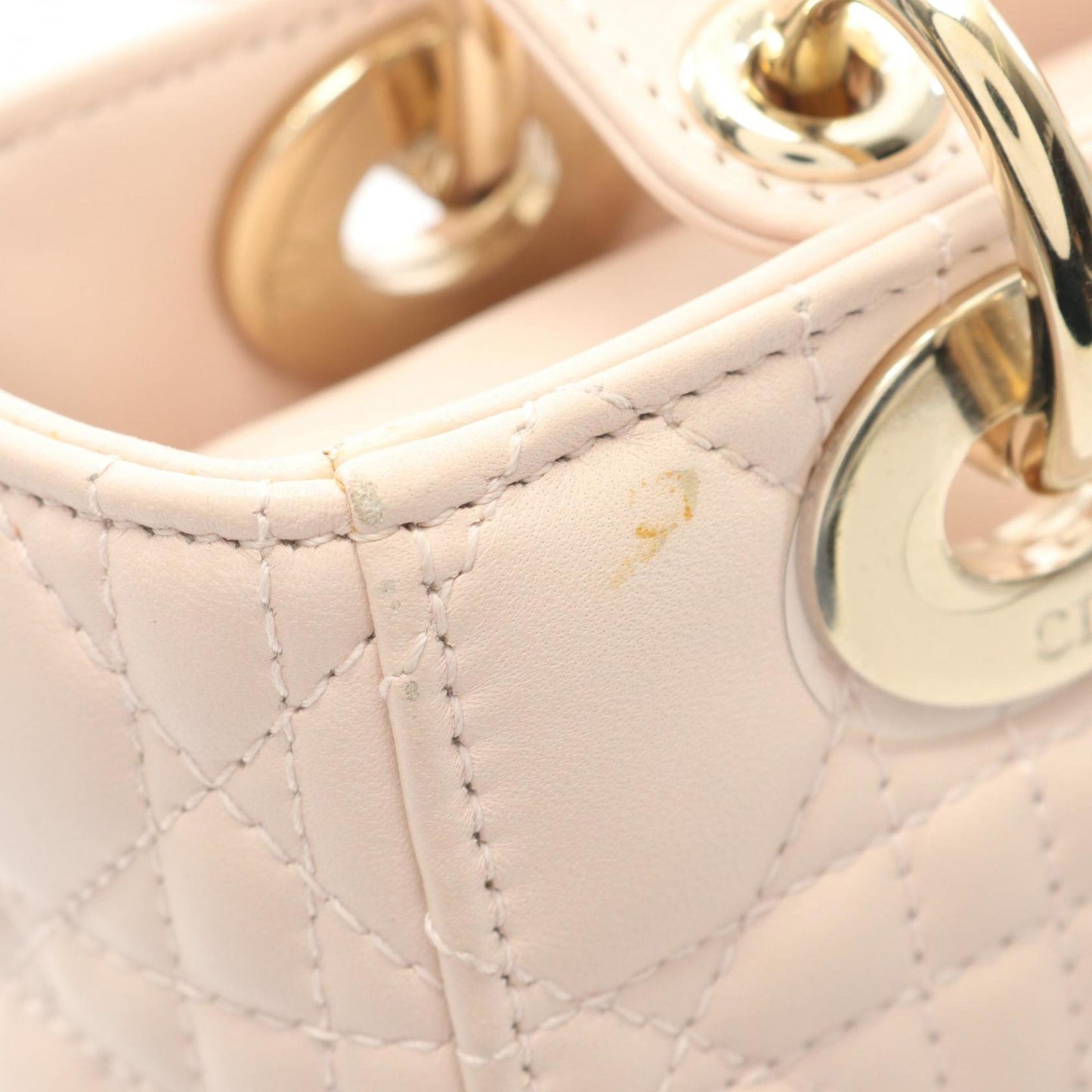 Christian Dior Dior LADY DIOR MY ABCDIOR Lady Small Cannage Handbag, Leather, Women's, Pink, M0538ONGE_M413