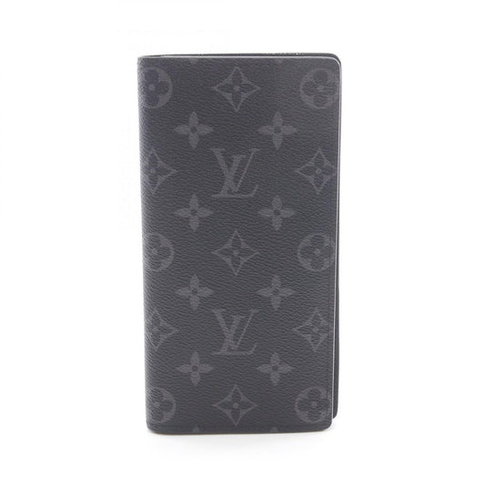 Louis Vuitton Portefeuille Brazza Monogram Eclipse Bi-fold Long Wallet, Men's, Black, M61697
