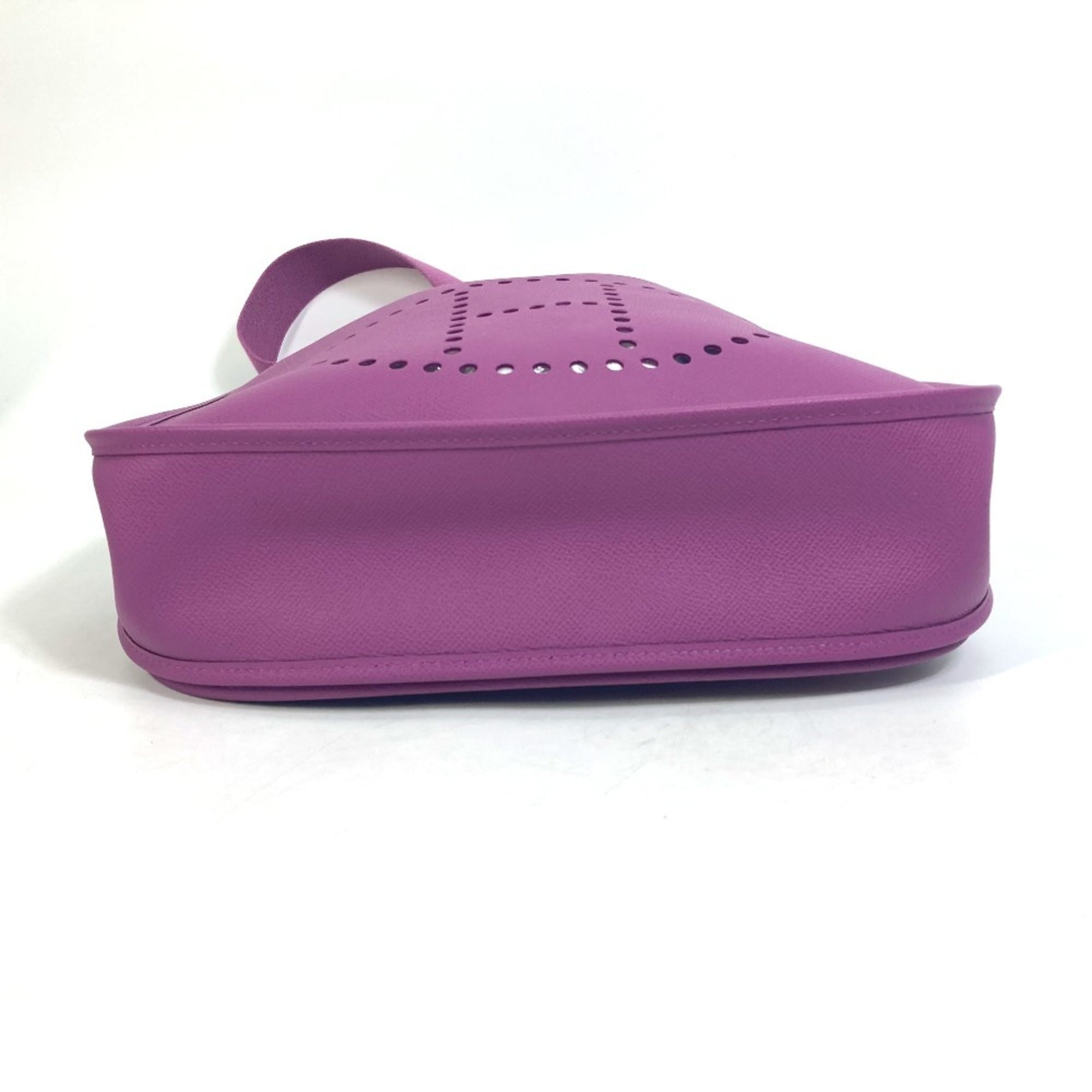 HERMES H logo punched Evelyn II GM shoulder bag, Epson, women's, cyclamen, purple, like new — Like New