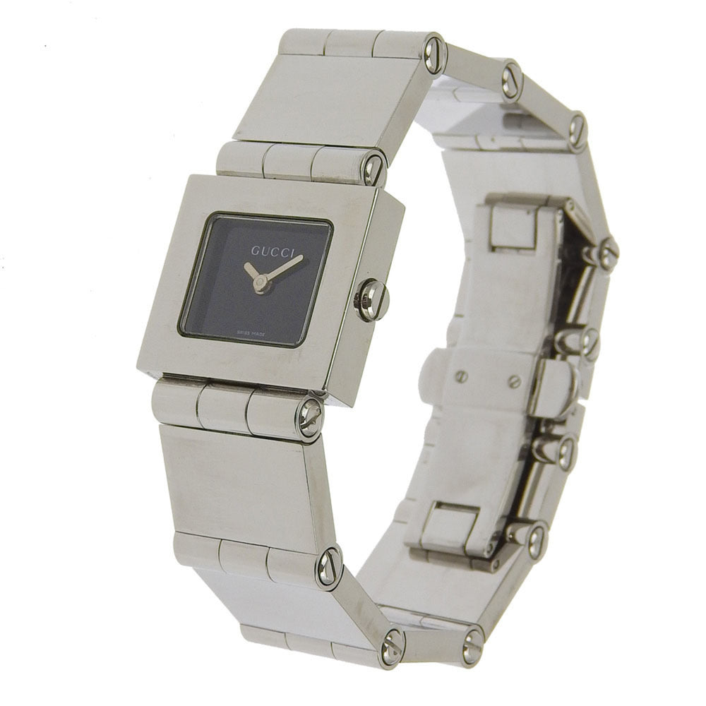 Gucci Watch 600L Stainless Steel Quartz Analog Display Black Dial Women's — Good
