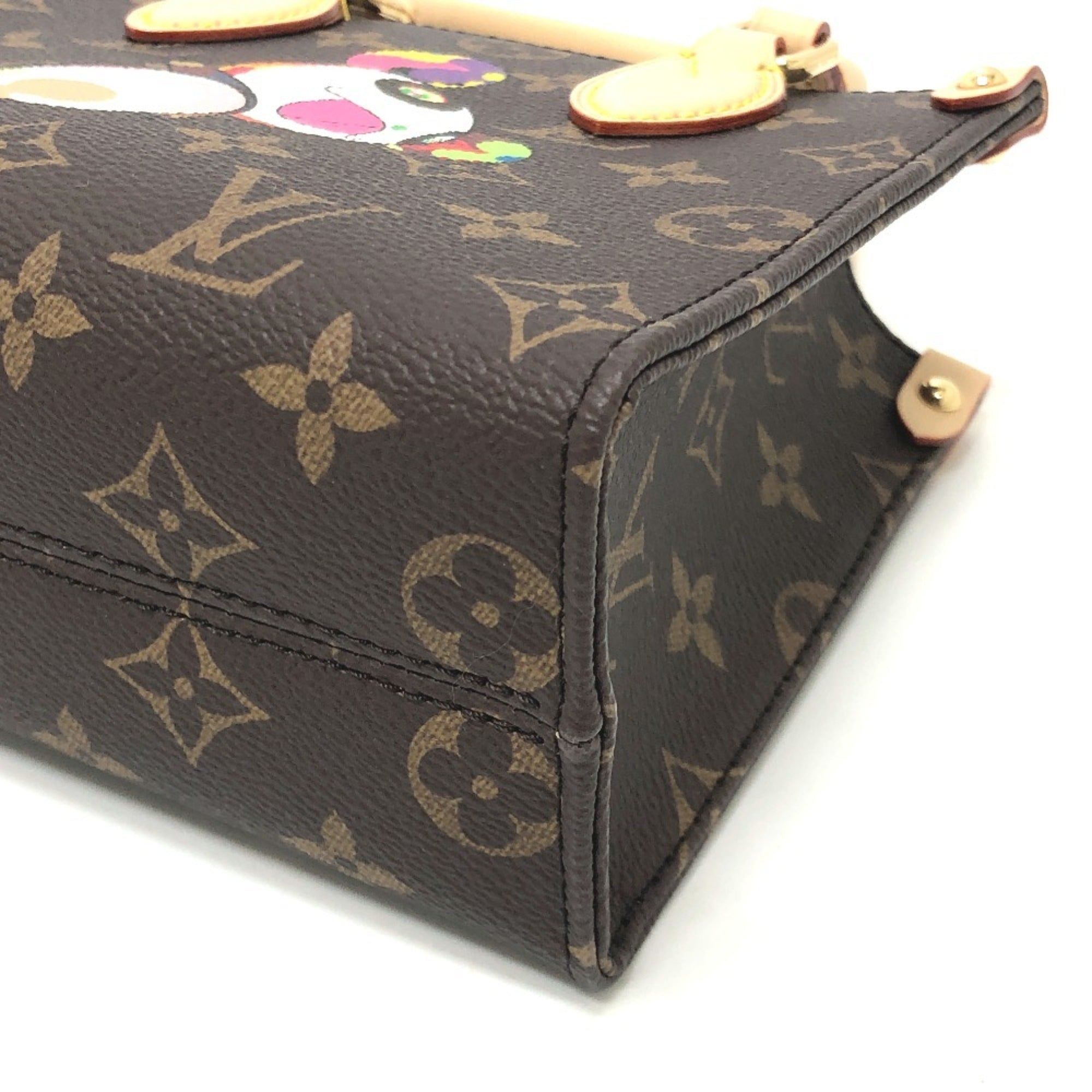 LOUIS VUITTON M13668 LV x TM On the Go BB Takashi Murakami Panda 2WAY Bag Shoulder Handbag Crossbody Monogram Canvas Women's Brown — New