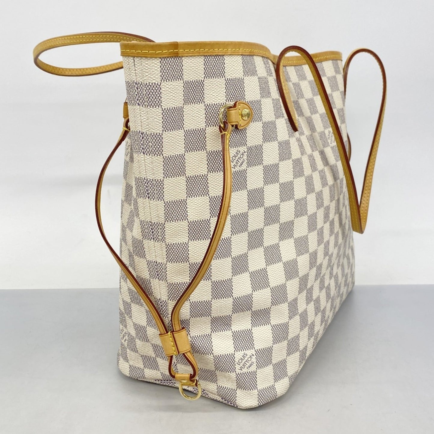 Louis Vuitton Damier Azur Neverfull MM Tote Bag N41361 White Women's