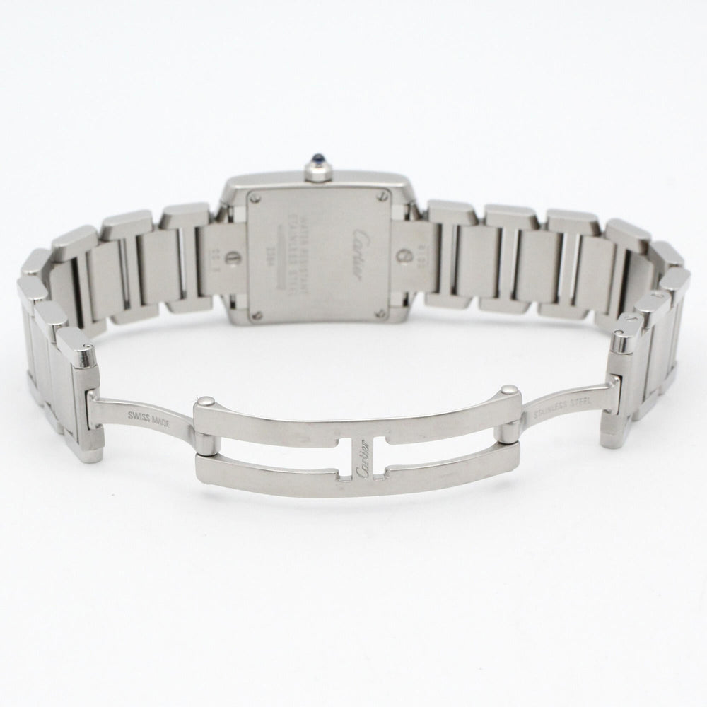 Cartier Tank Française SM Watch, Stainless Steel, Women's, Black, W51026Q3 — Very Good