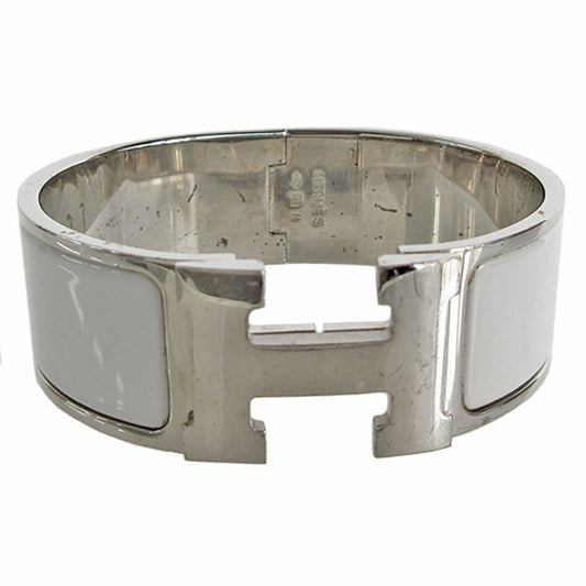 Hermes HERMES bangle bracelet click clack metal enamel silver white ladies s0456i