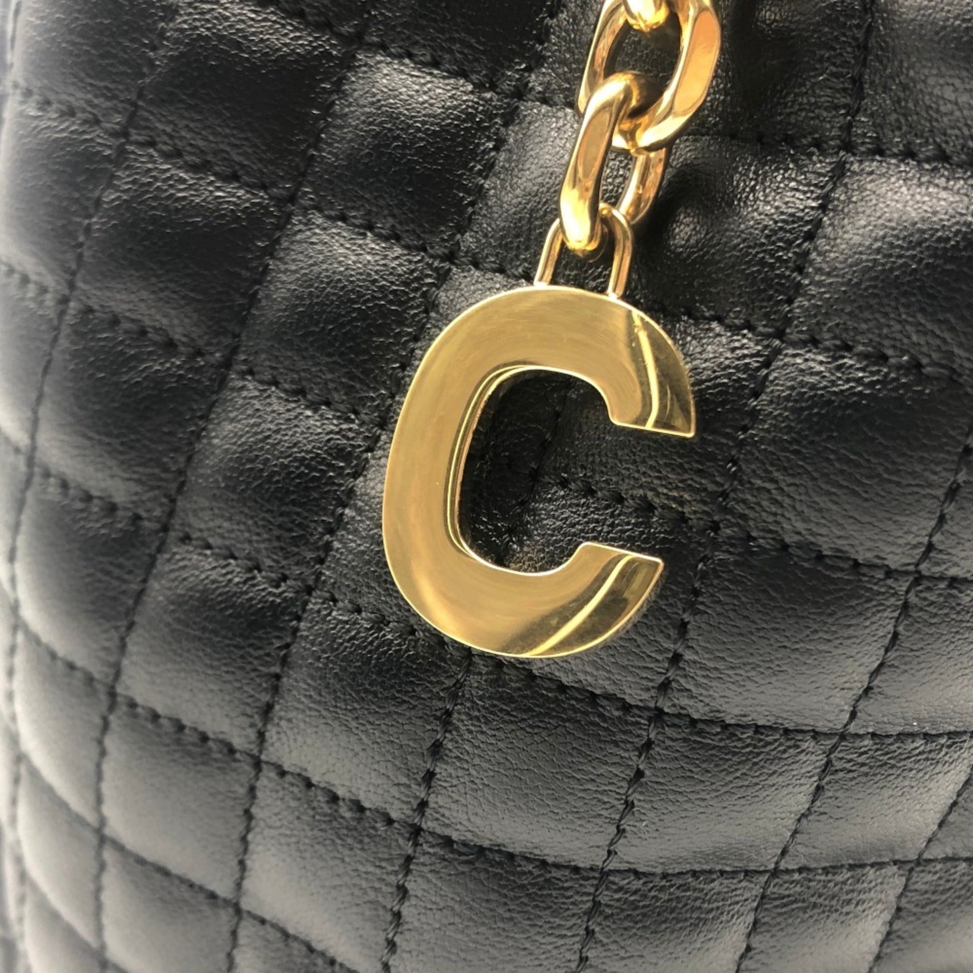 CELINE 188373BFI Small C Charm Backpack Leather Women's Black x — New - Store Return