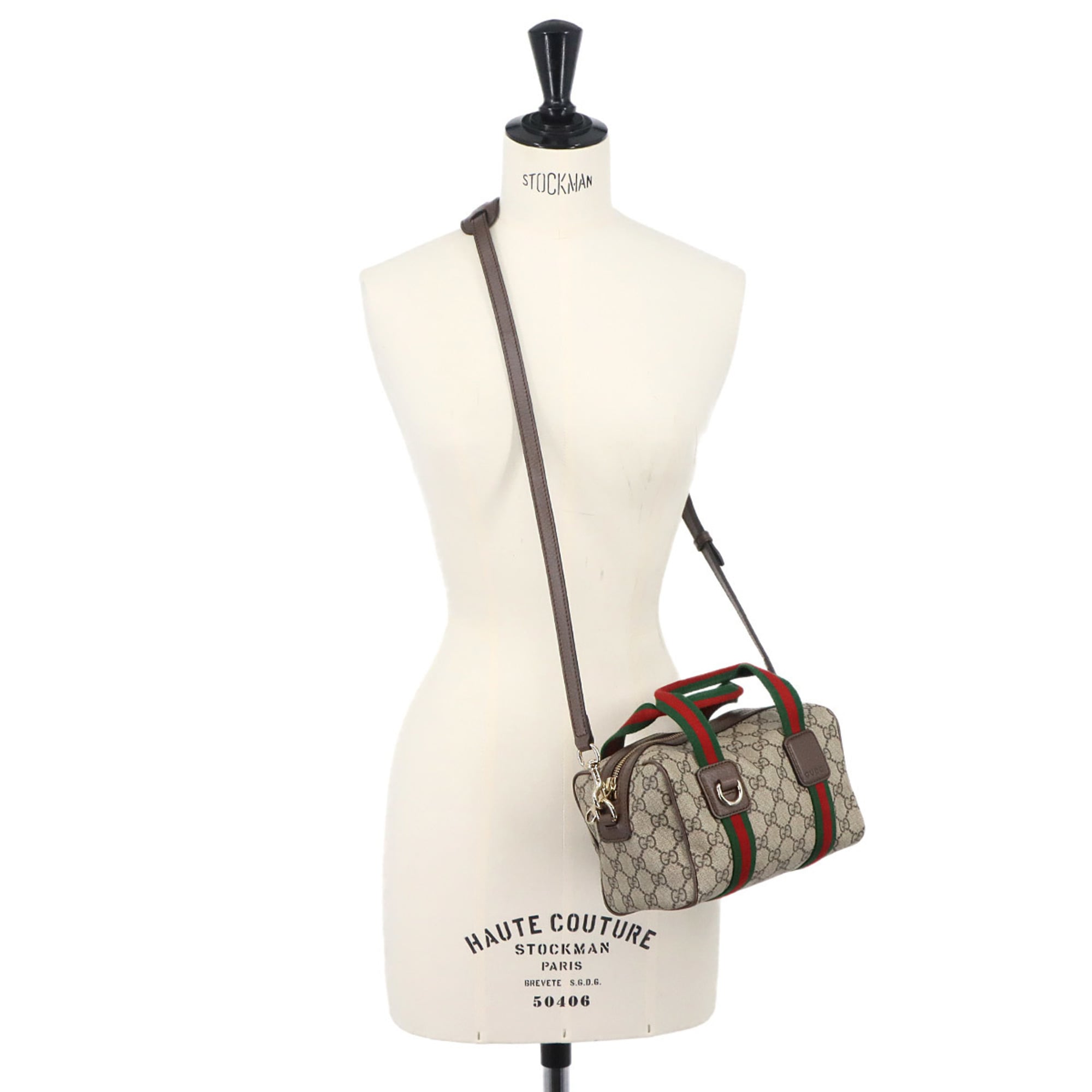 Gucci Ophidia Mini 2-way Hand/Shoulder Handbag, GG Supreme Canvas, Leather, Beige/Brown, 859975 Bag — New - Store Return