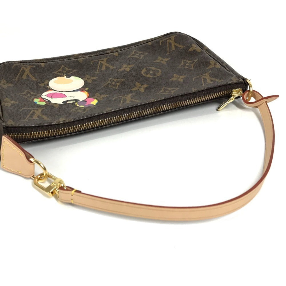 LOUIS VUITTON M51981 Monogram Panda Takashi Murakami Pochette Accessoires Bag Accessory Pouch Handbag Shoulder Canvas Women's Brown — Like New