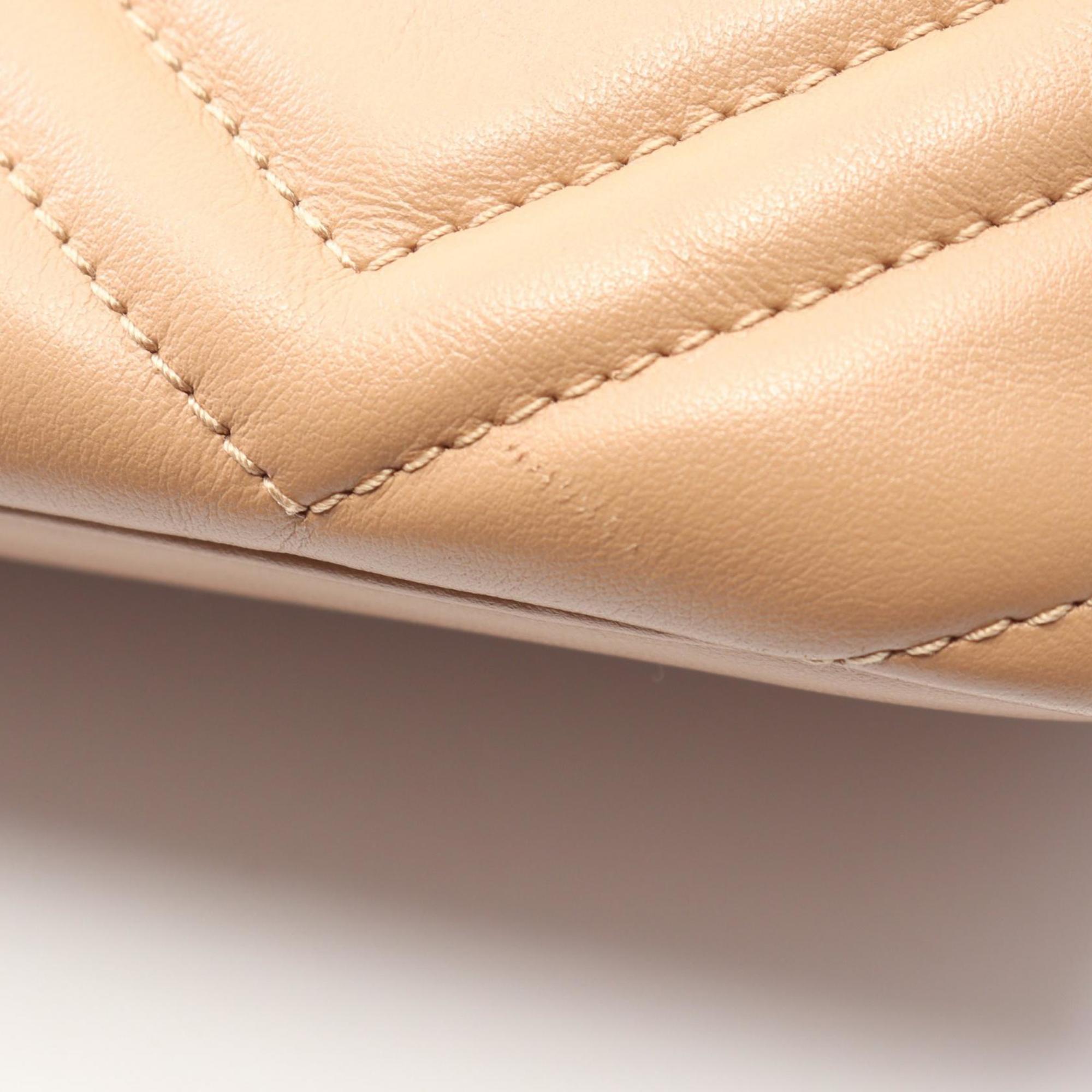 Gucci GG Marmont handbag, leather, women's, beige, 739166