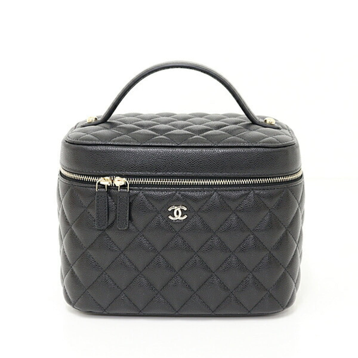 CHANEL Timeless Classic Vanity Bag Caviar Skin AP2573 Black Matelasse Unused F-04622 — New - Store Return