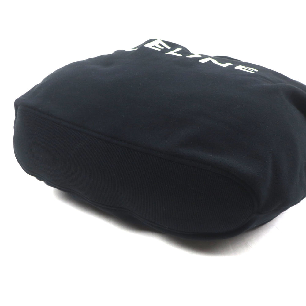 CELINE 11020 2EKO MEDIUM SWEAT BAG, Medium Sweat Bag with Logo Print, Crossbody/Shoulder Bag, Black, Includes Dust Made in Italy, Authentic, Men's — Like New