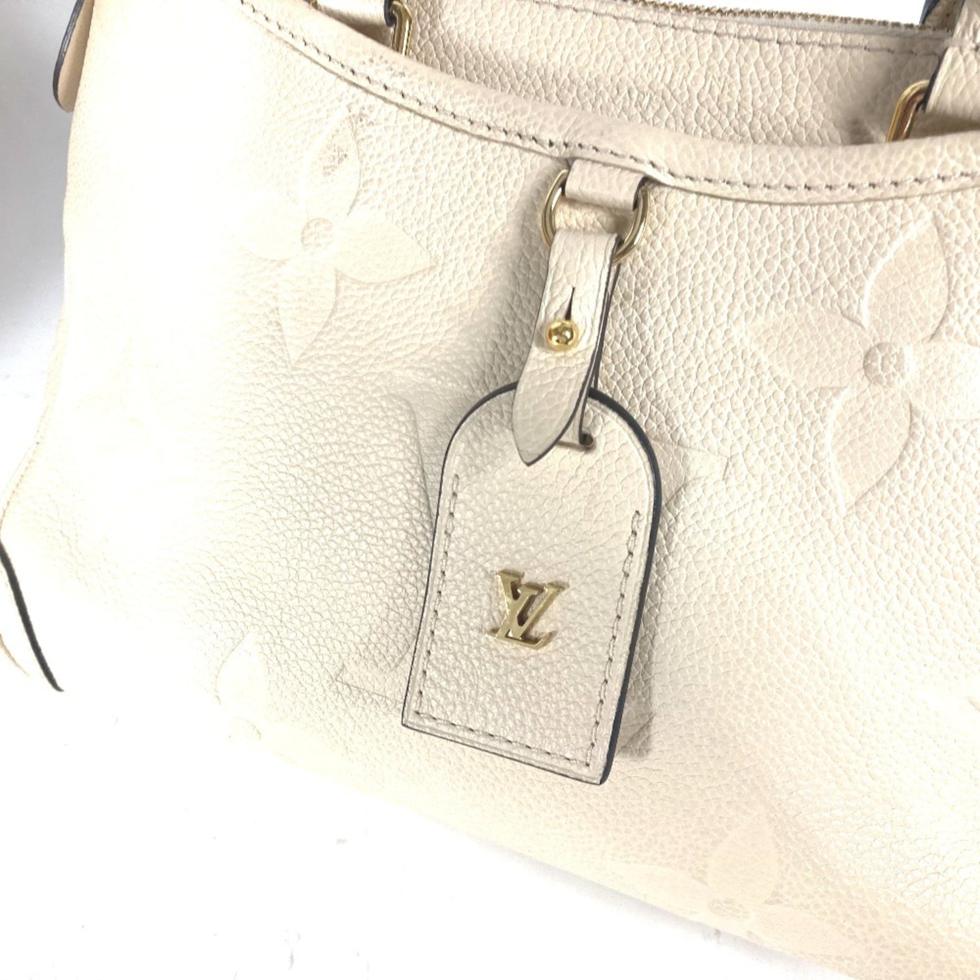 LOUIS VUITTON M46503 Monogram Empreinte Trianon PM Bag Handbag Tote Shoulder Leather Women's Crème White G-241125-63 — Like New