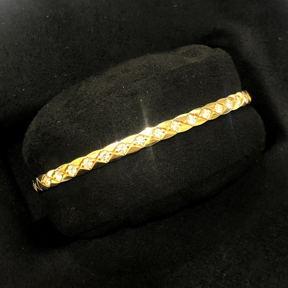 CHANEL J13080 18K Yellow Gold Coco Crush Collection Accessory Jewelry Full Diamond Bracelet Women's Like New — Like New