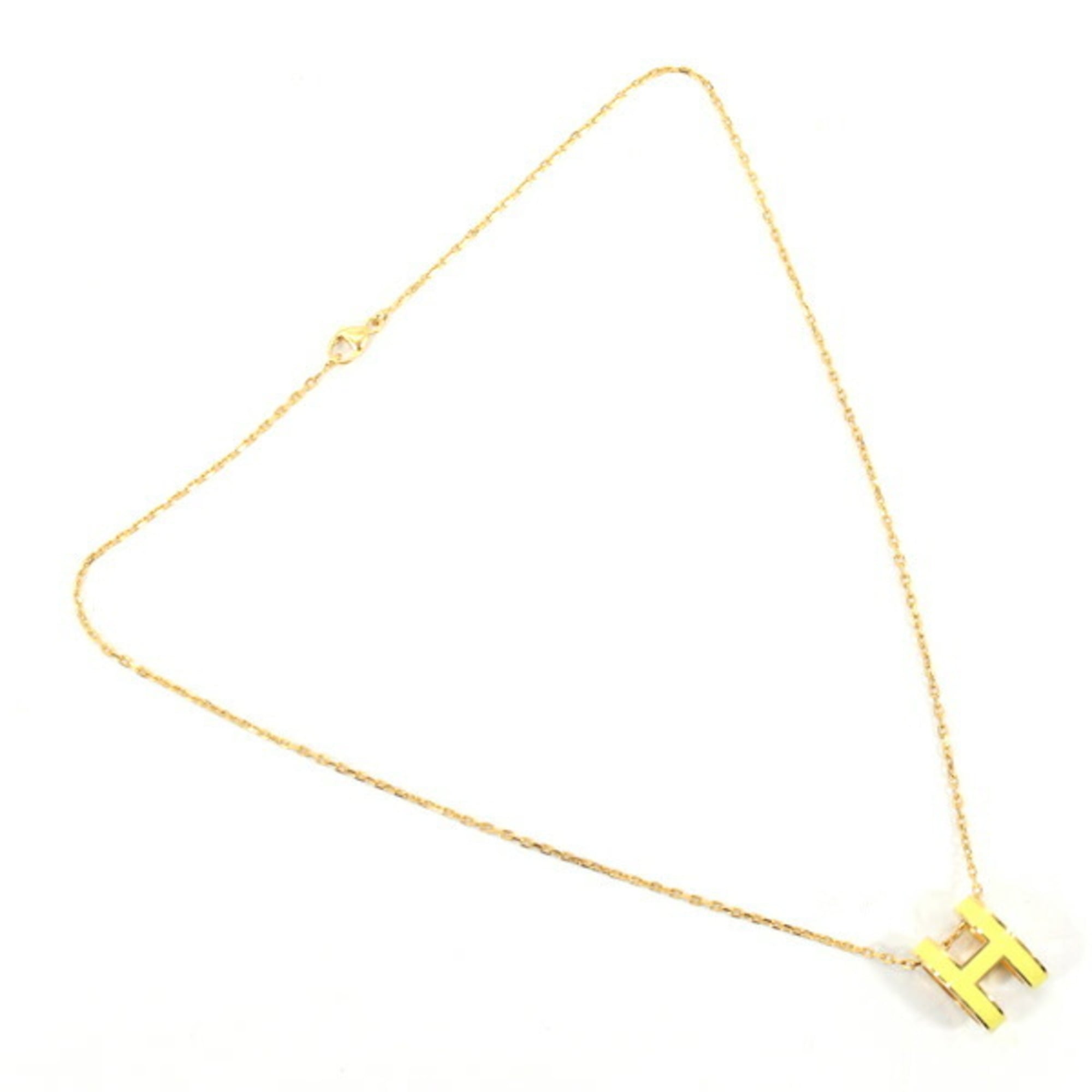 Hermes Hermès Pop H Necklace in Yellow Gold and Lacquer, Women's, T6029 — Like New