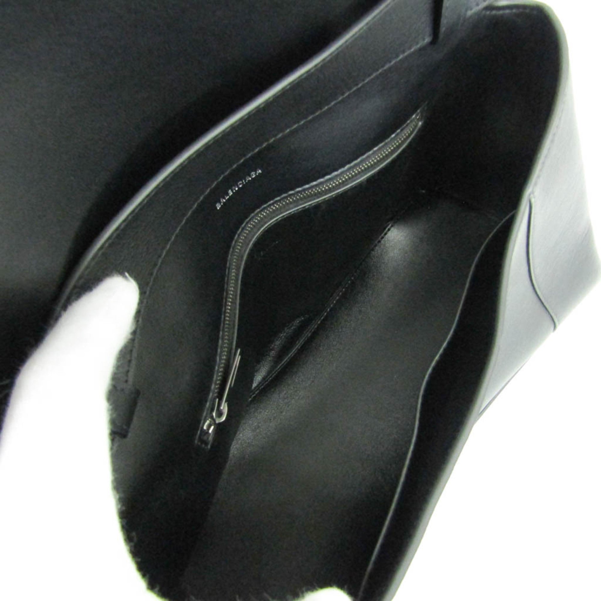 Balenciaga Downtown Medium 671354 Men,Women Leather Shoulder Bag Black — Like New