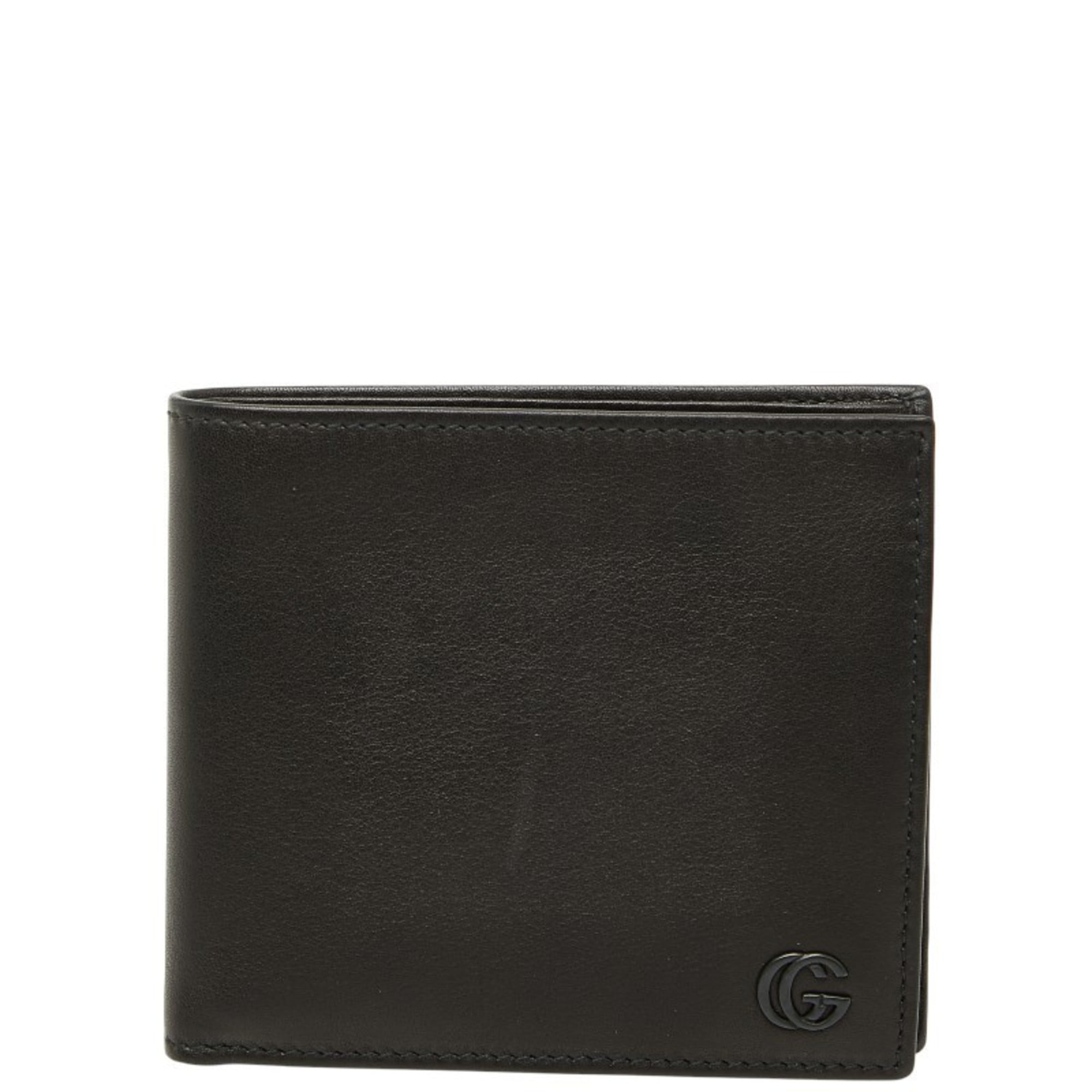 Gucci Interlocking G Bifold Wallet 92759 Black Leather Men's GUCCI