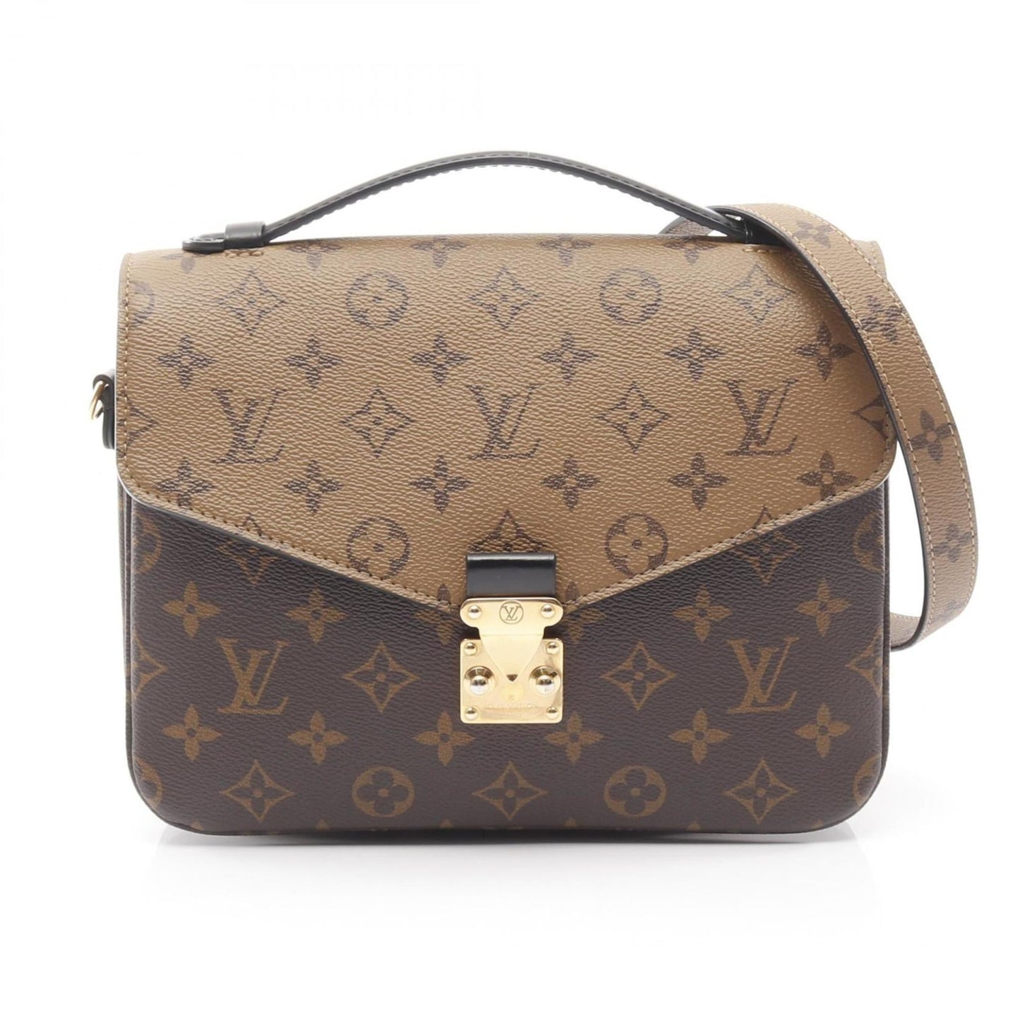 Louis Vuitton Metis MM Monogram Reverse Pochette Handbag, Coated Canvas and Leather, Women's, Brown Black, M44876