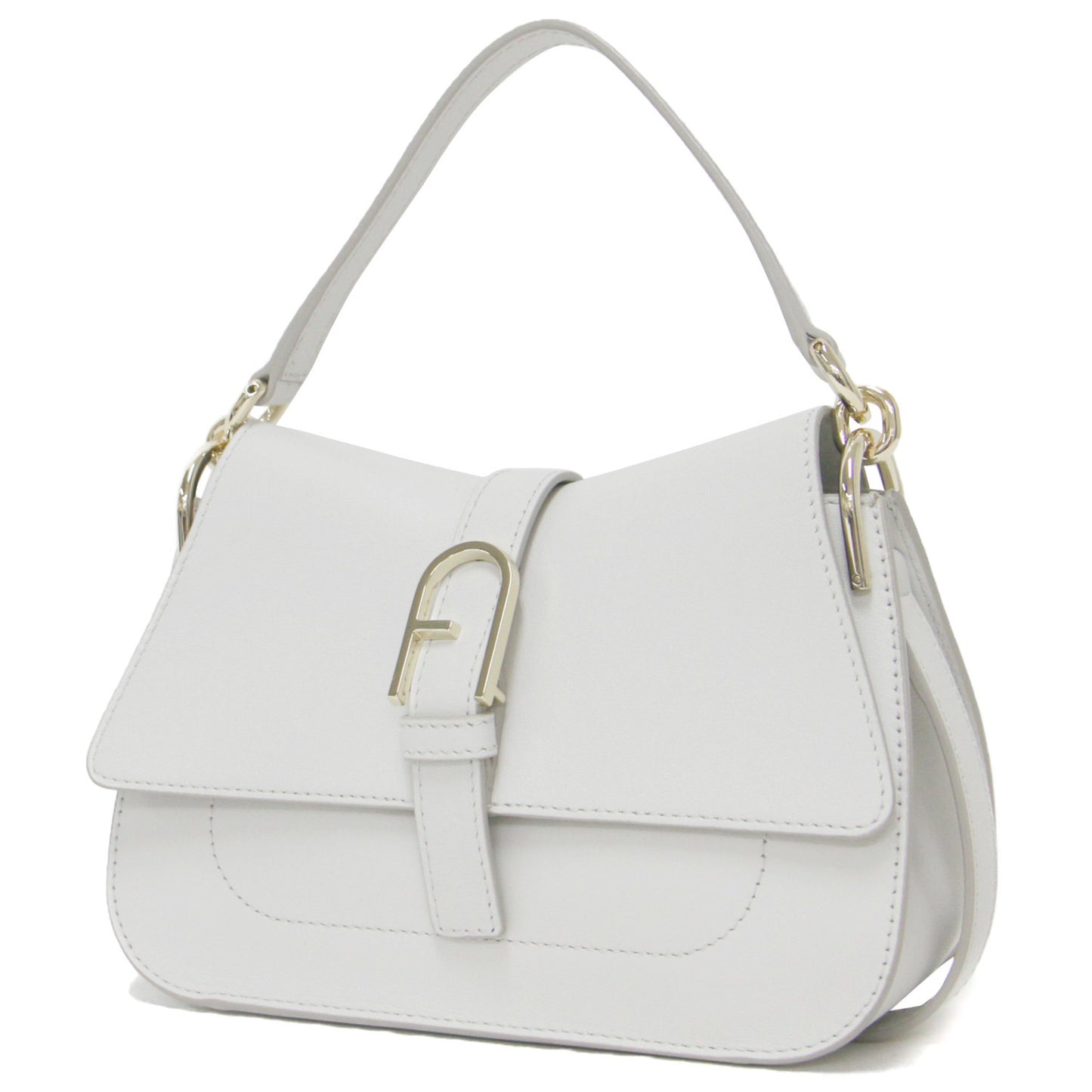 FURLA Shoulder Bag Light Gray Handbag Calf Leather 24SS Women's