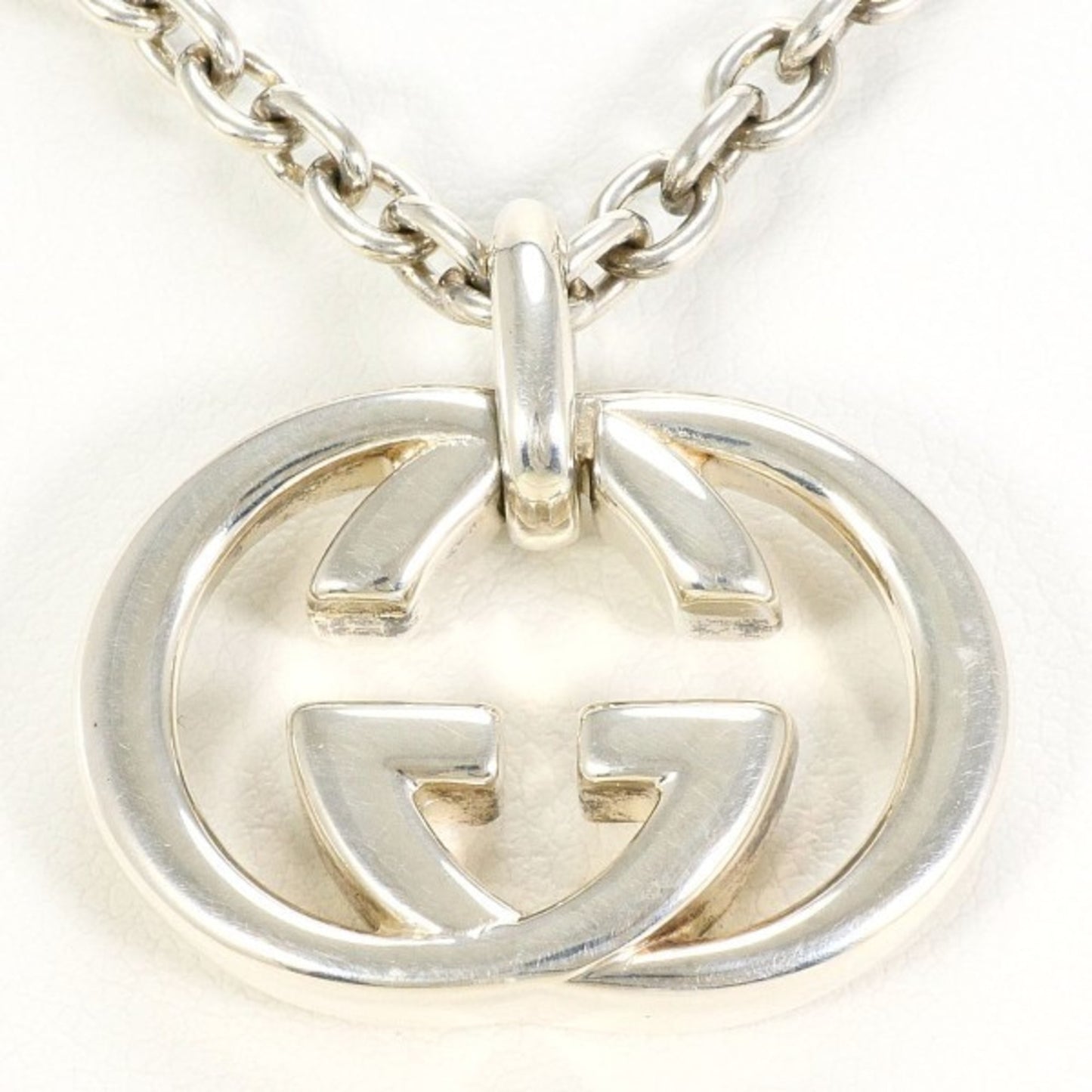 Gucci Interlocking G Silver Necklace with Box Total Weight 26.1g 50cm