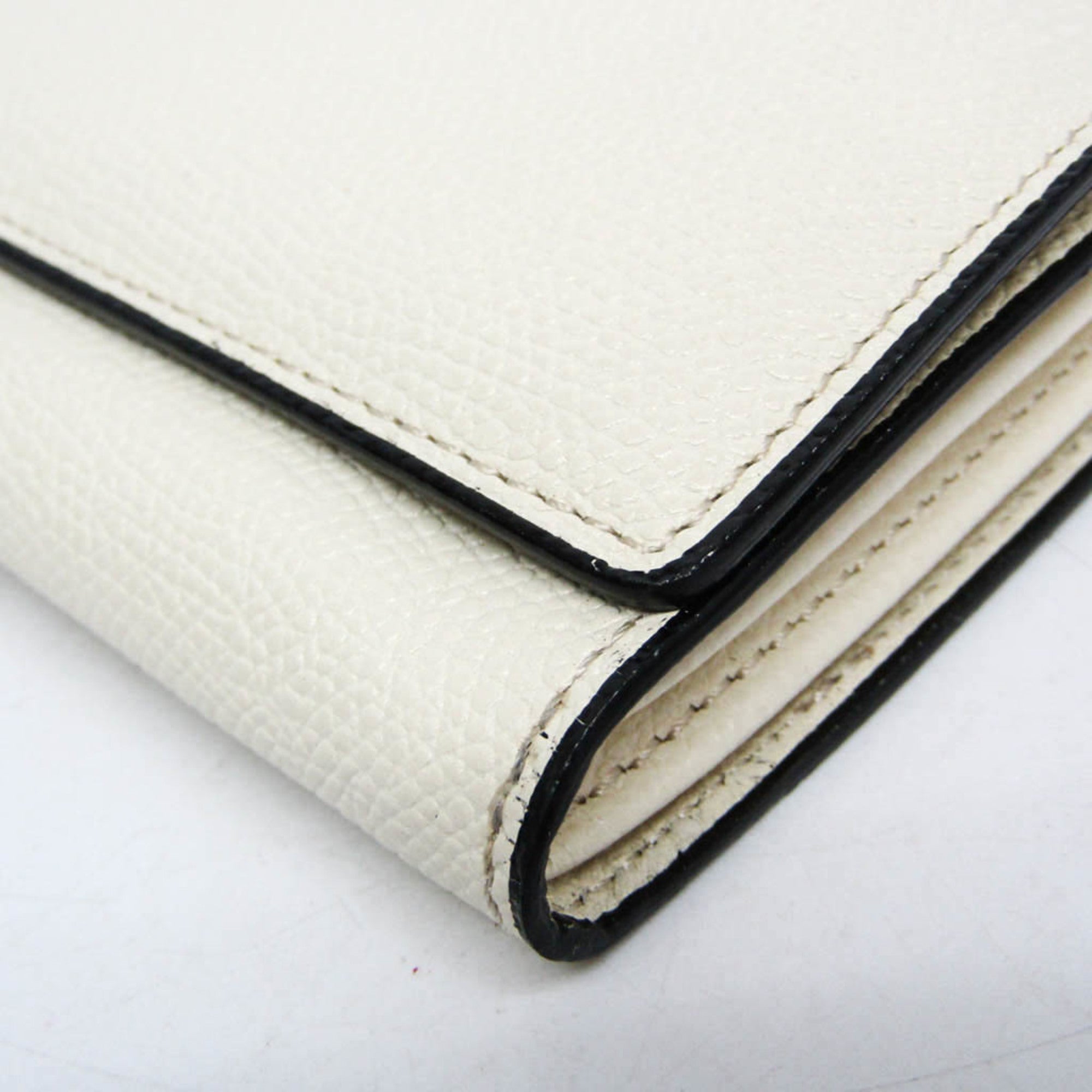 Valextra Removable 12 Card Holder V9L15 Men,Women Leather Long Wallet (bi-fold) Off-white