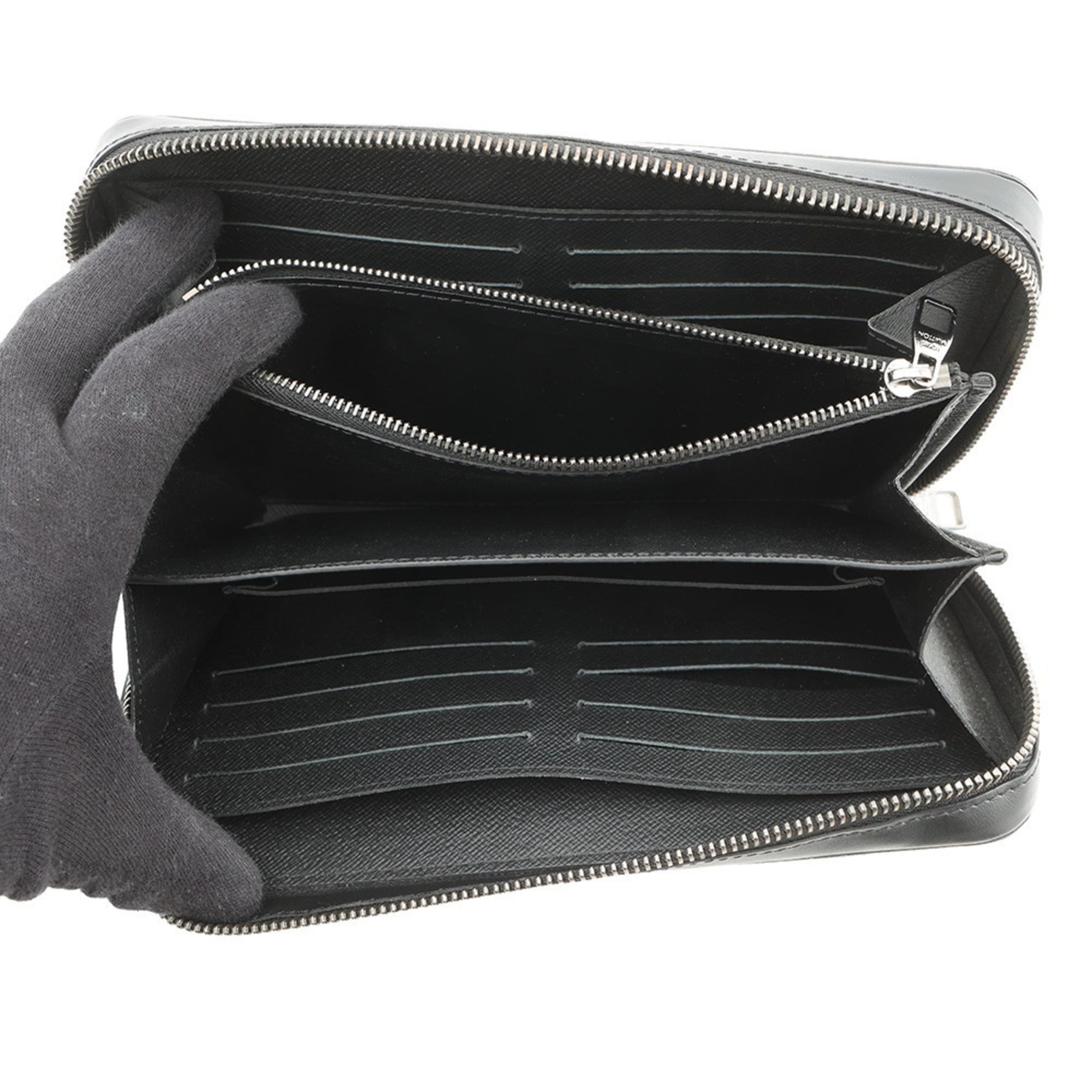 Louis Vuitton Monogram Eclipse Zippy XL Long Wallet M61698 LOUIS VUITTON Black Hardware