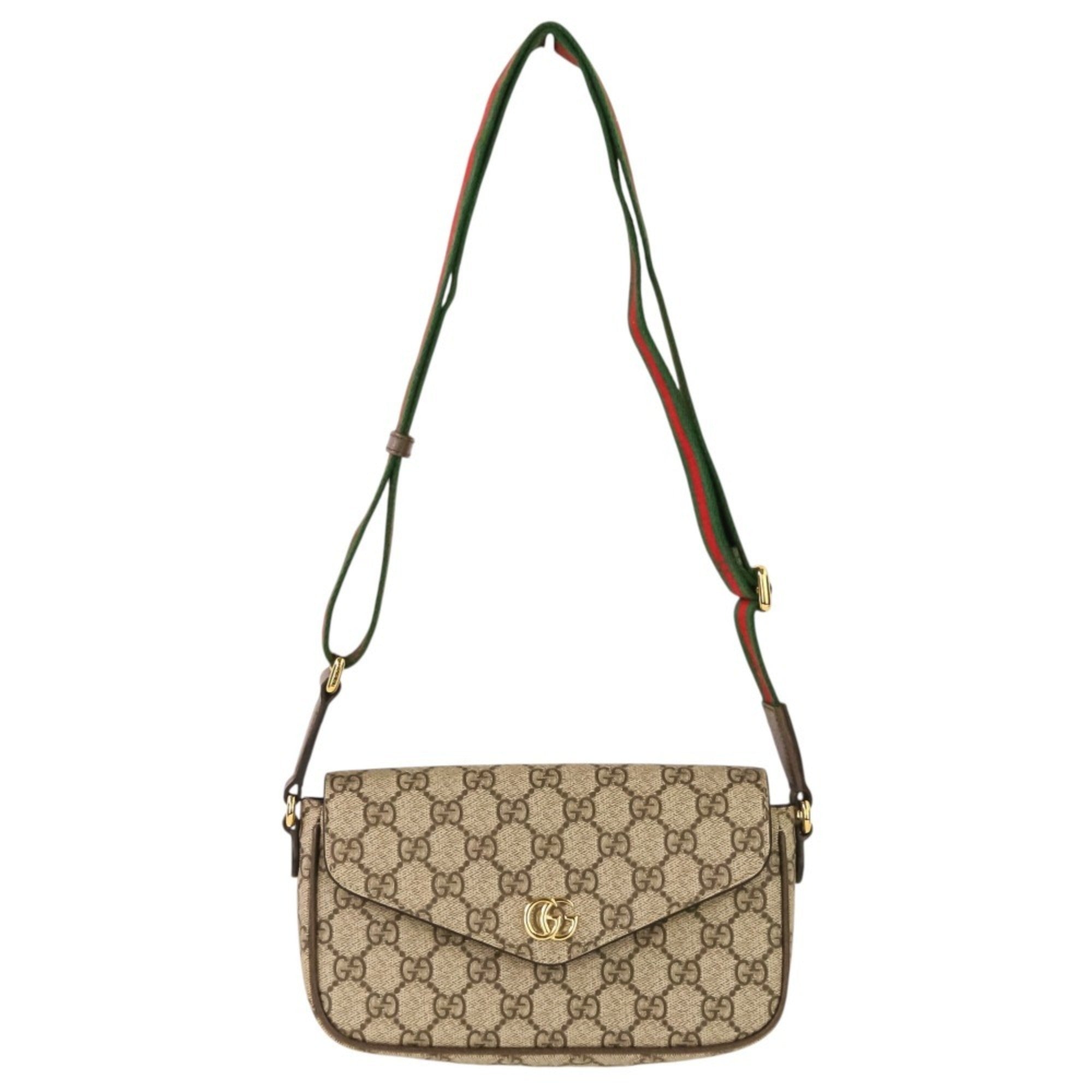 GUCCI Ophidia Web Line GG Supreme Shoulder Bag 764961 Brown Women's — Like New