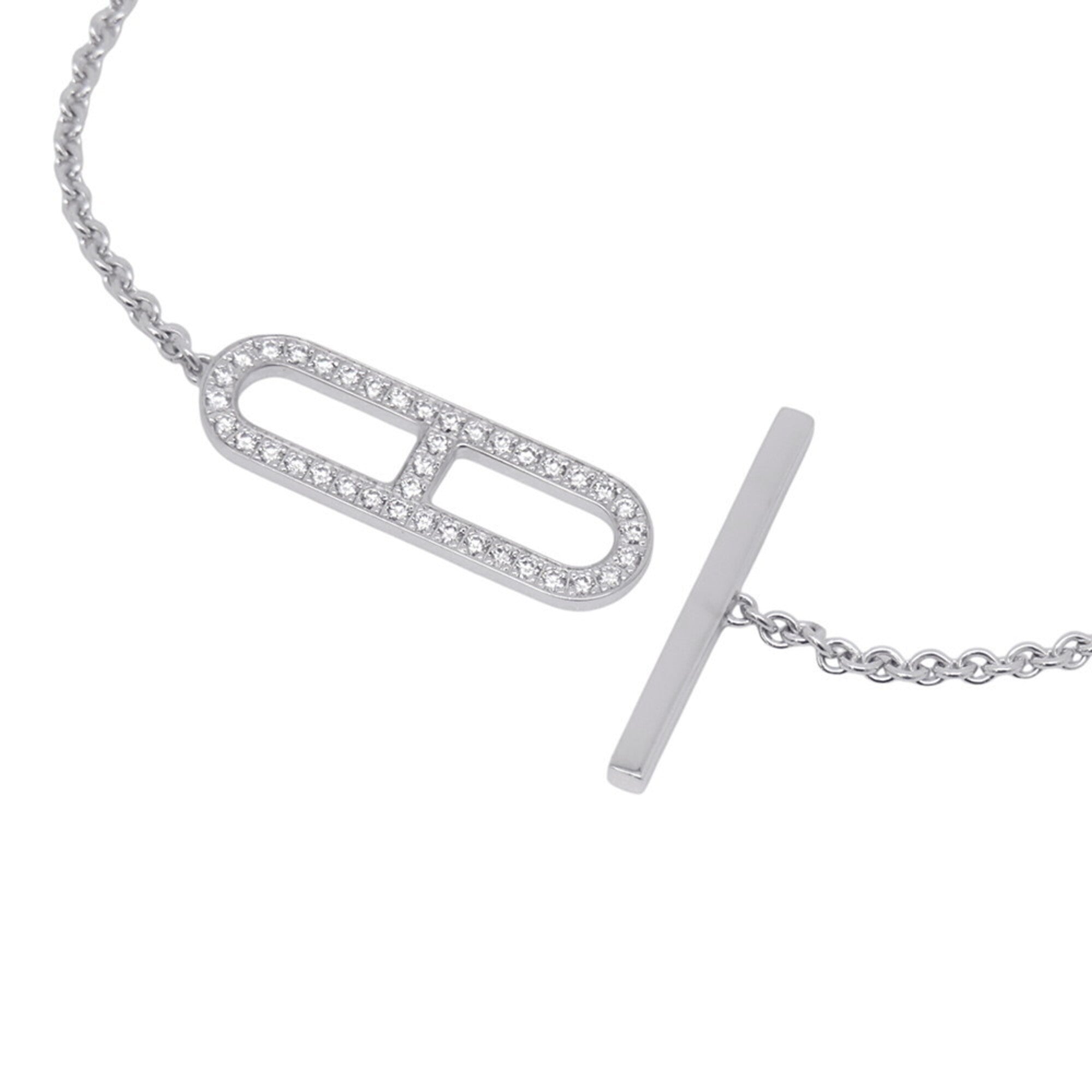 Hermes Bracelet Everchaine d'Ancre Diamond 54P Total 0.37ct 18KWG White Gold Size ST HERMES Chaine — Like New