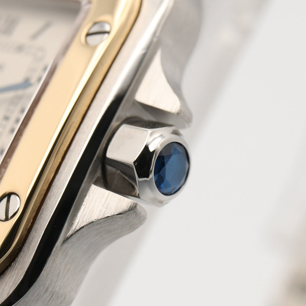 Cartier Santos Galbee SM Watch, 18K (Yellow Gold) Stainless Steel, Ladies, Silver Tone, W20012C4 — Very Good