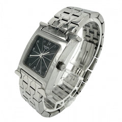 Hermes H-Watch Women's Quartz Watch, Black Dial, H WATCH, Battery Operated, Stainless Steel, Silver/Black, HERMES HH1.210 — Good