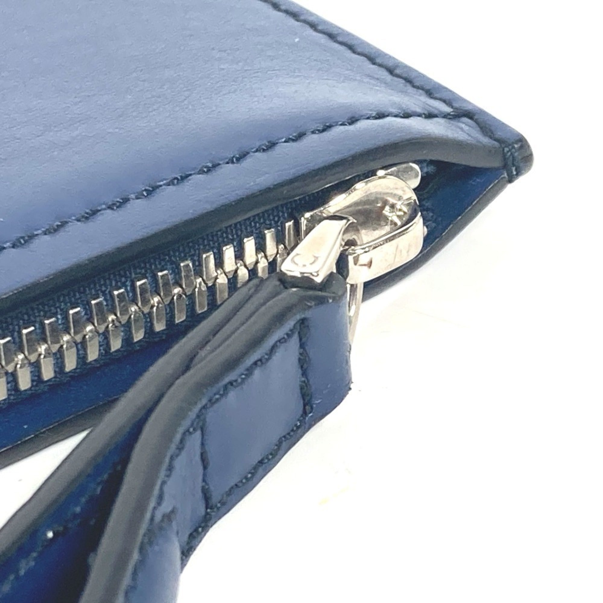 Salvatore Ferragamo Gancini pouch with strap clutch bag leather men's blue — Like New
