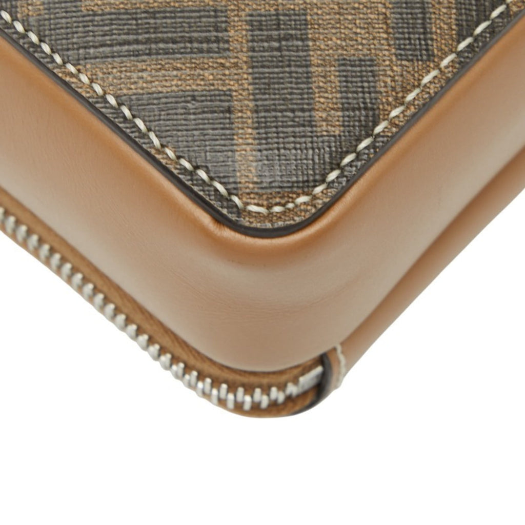 Fendi FF Organizer Camera Case Crossbody Shoulder Bag 7M0357 Brown/Black Leather Women's FENDI