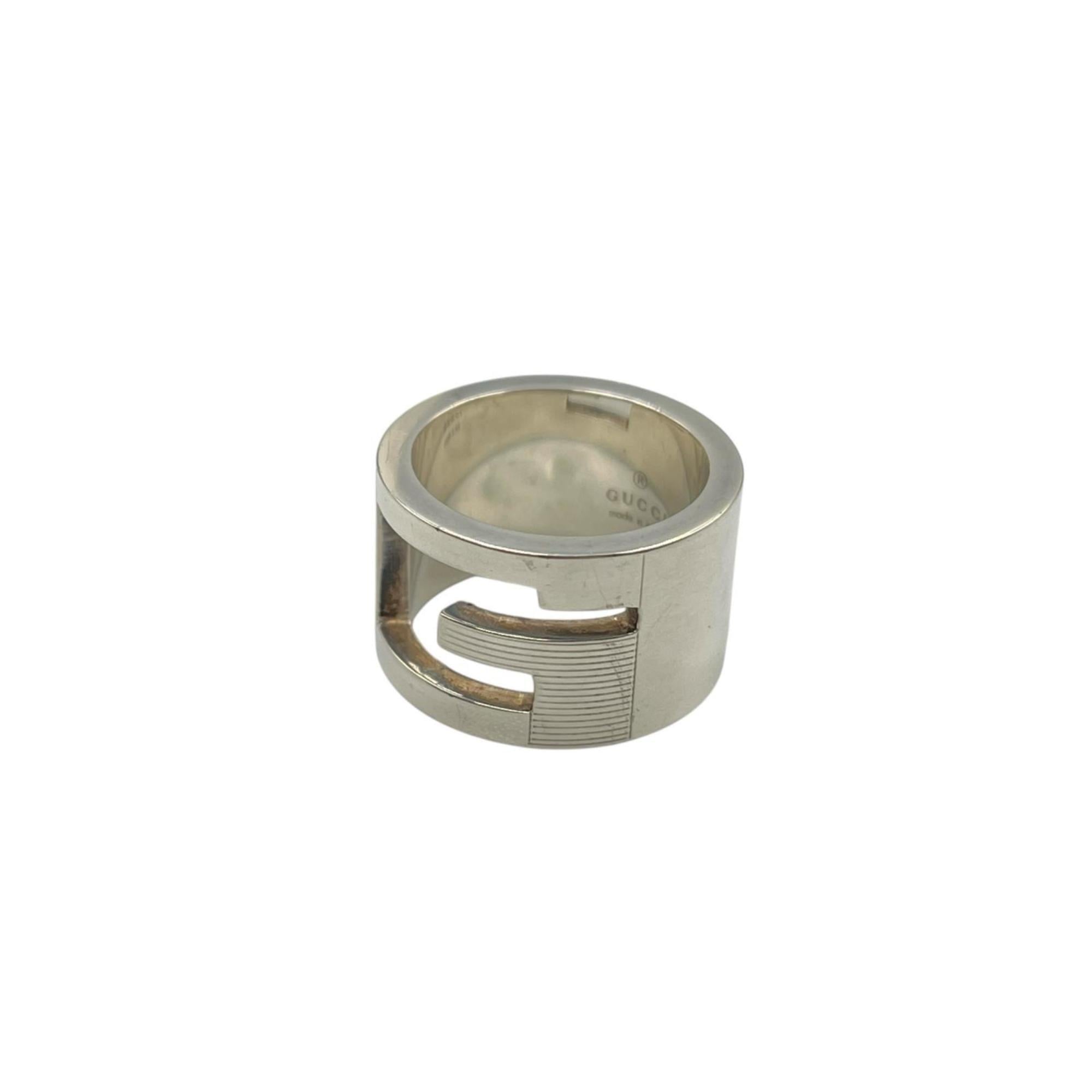 Gucci Branded G Ring in Sterling Silver for Men