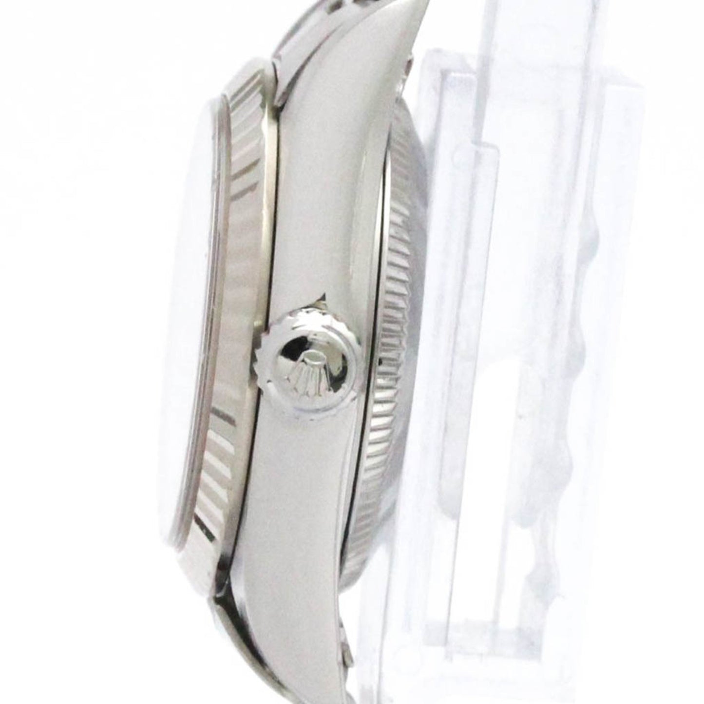 ROLEX Oyster Perpetual 76094 K Serial White Gold Steel Watch Polished