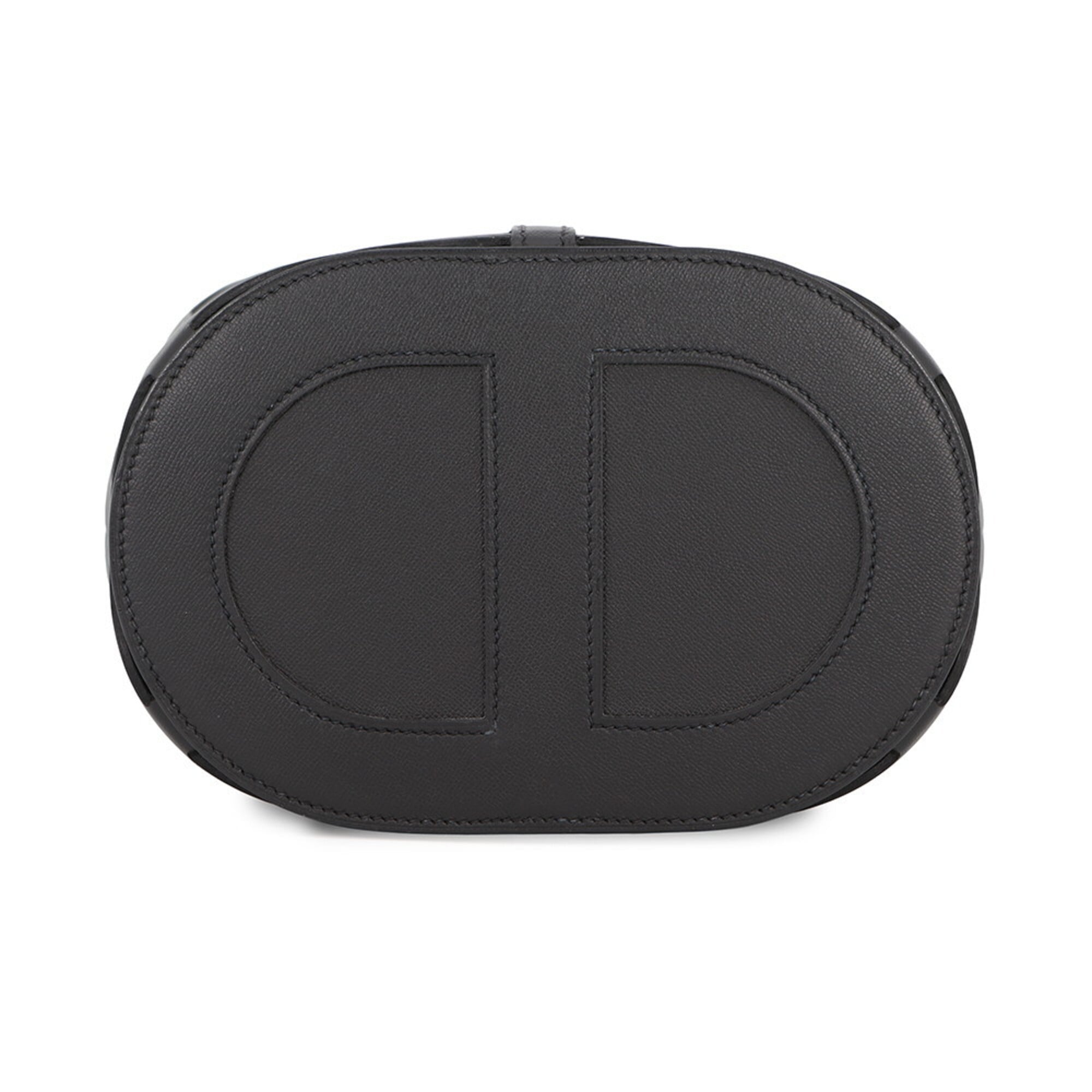 Hermes handbag Chaine d'Ancre Black Navy Veau Madame Silk Y stamp HERMES — Like New