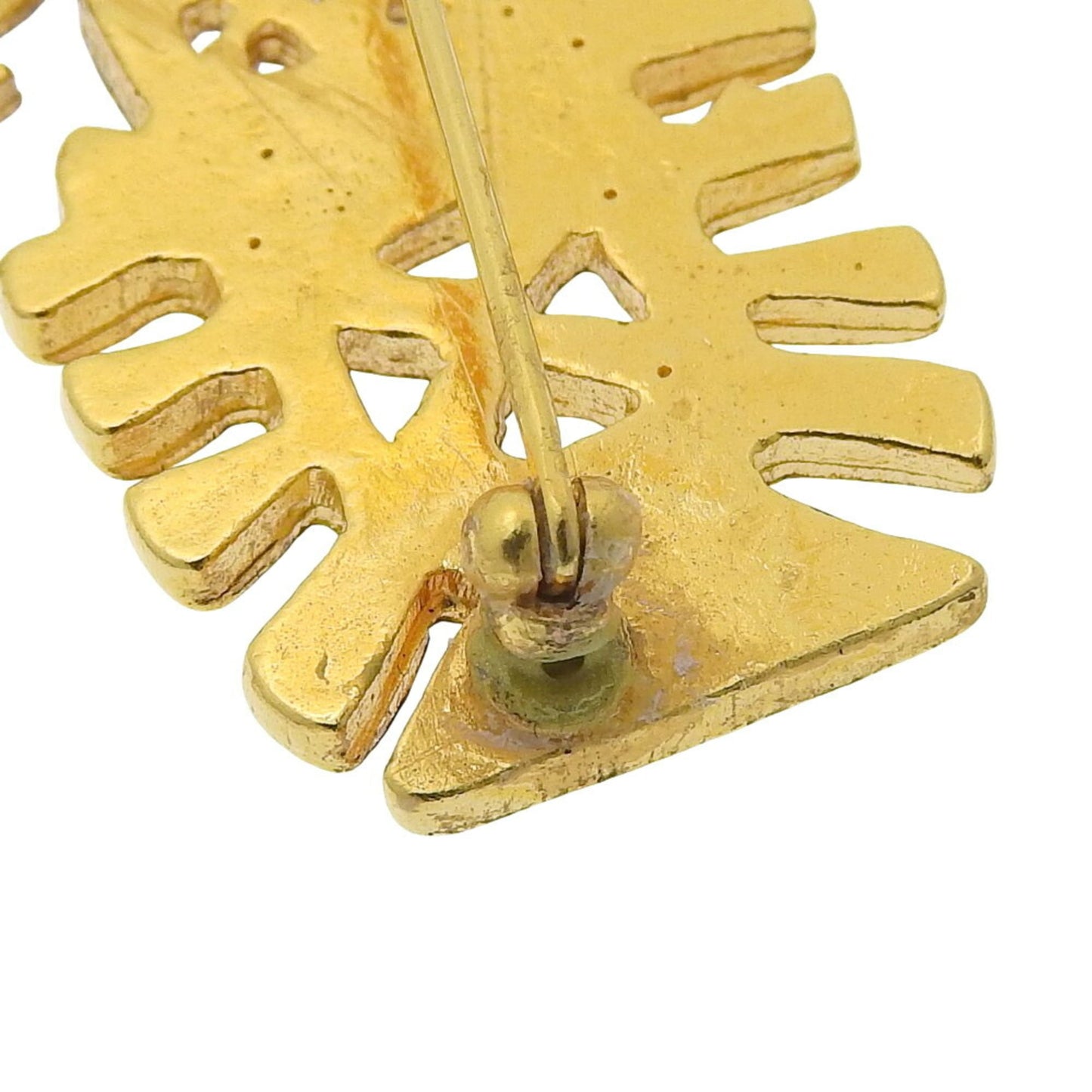 CHANEL Cross Brooch 94P GP Gold with Coco Mark