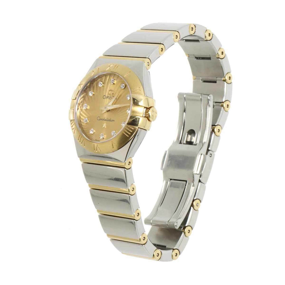 Omega Constellation Brushed Two-Tone 123 20 24 60 58 002 Ladies' Watch Gold 18KYG Yellow Quartz — Very Good